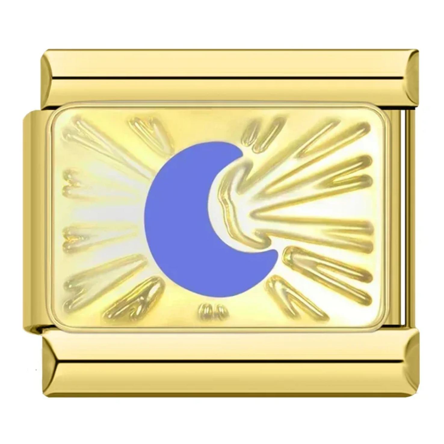 Charm luna azul dorado