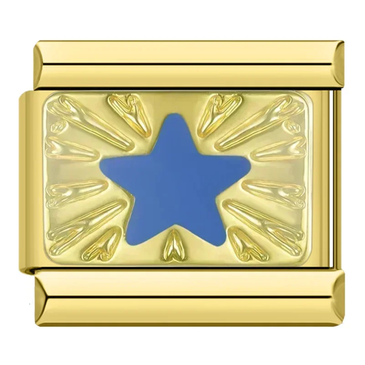 Charm estrella azul dorado