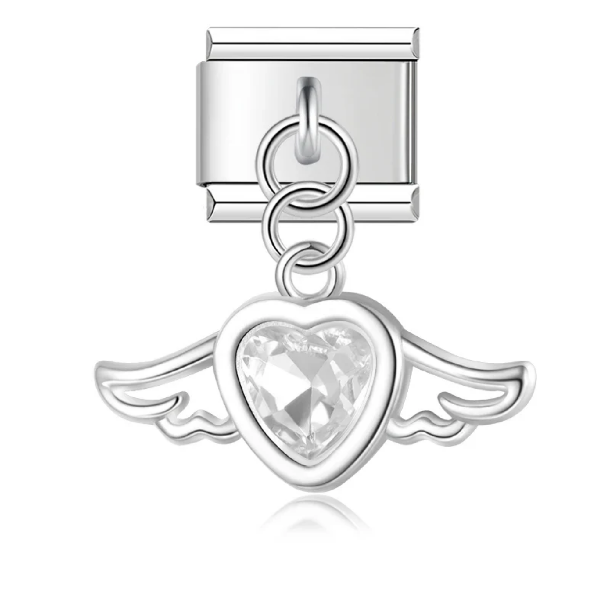 Charm colgante corazón alado