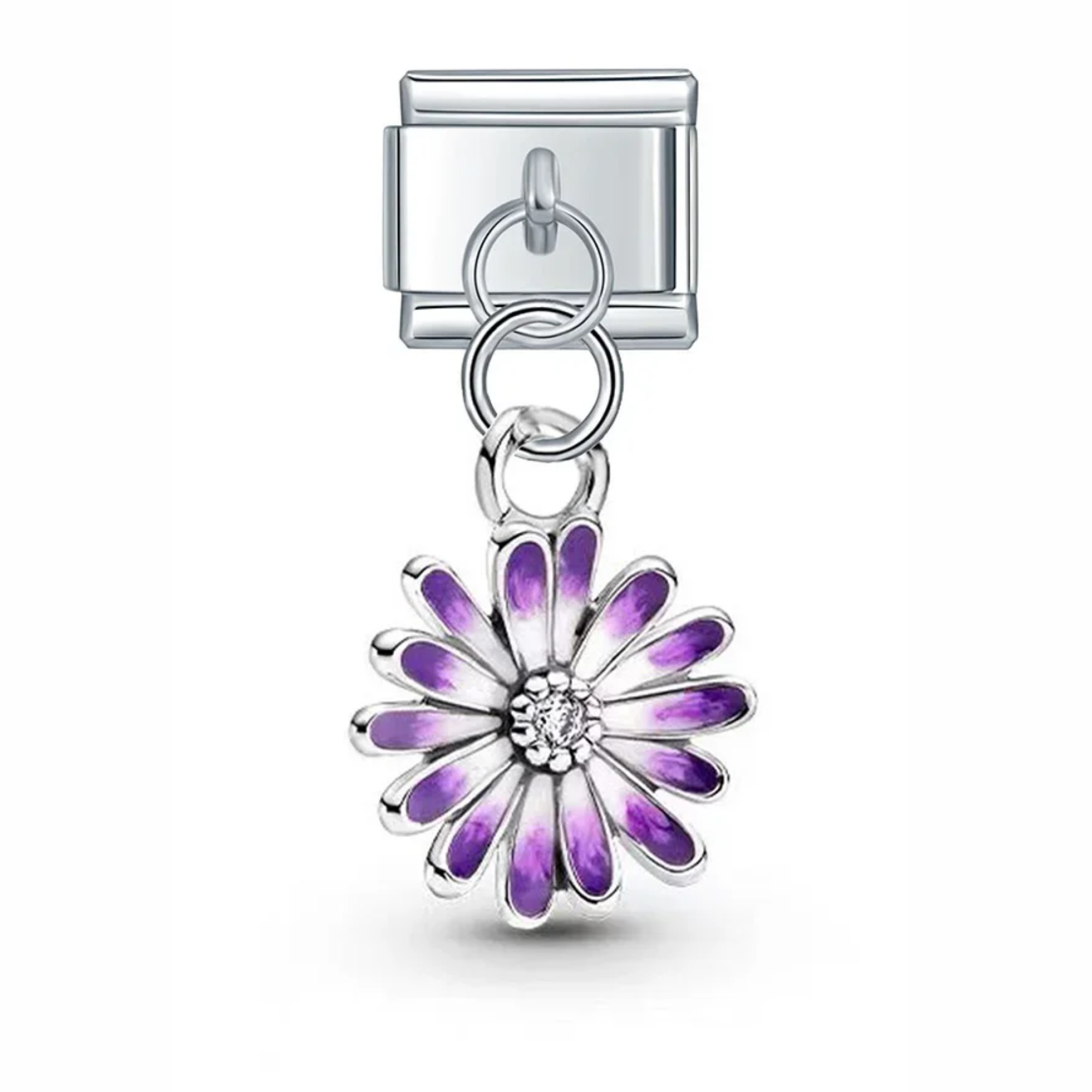 Charm colgante margarita morada