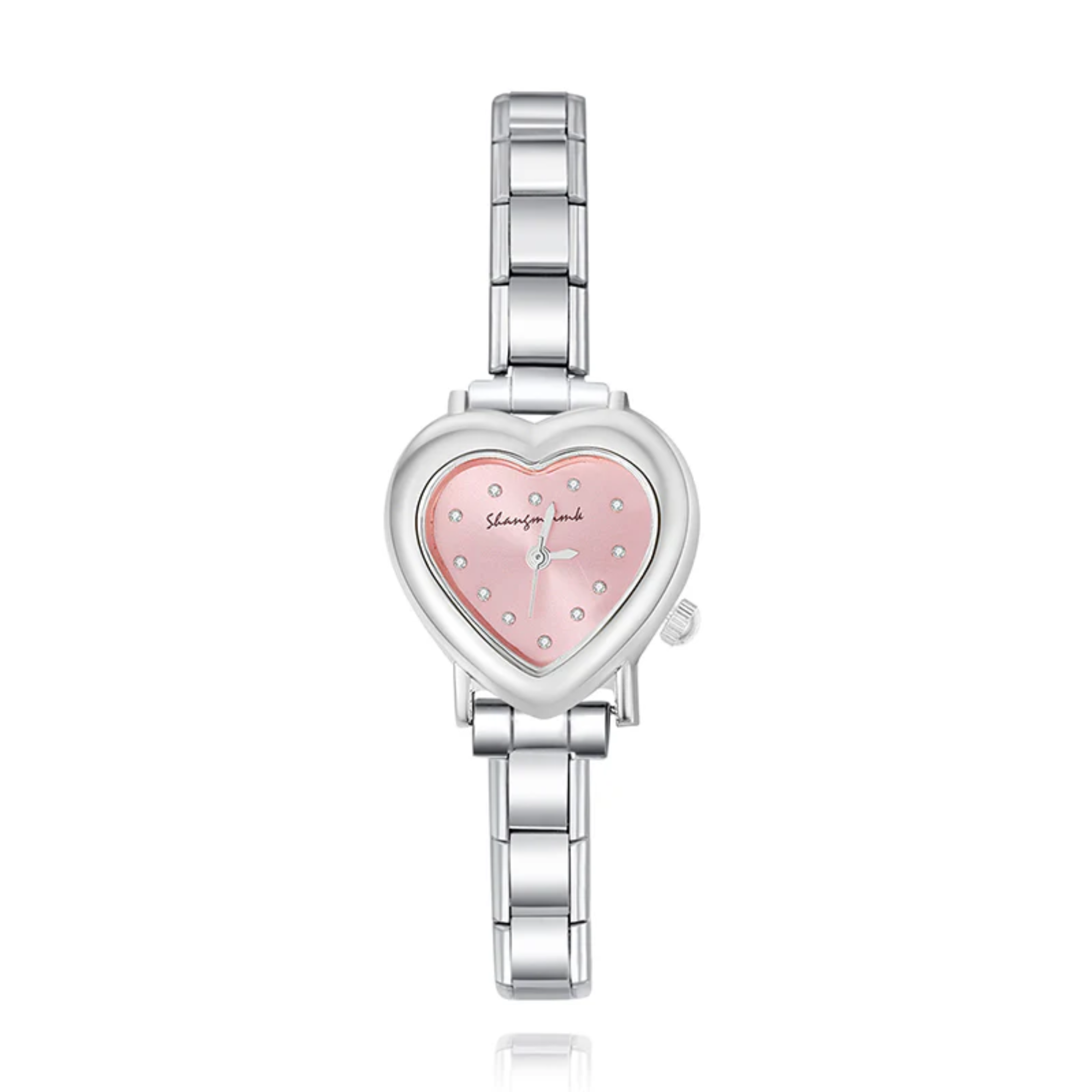 Reloj italiano corazón rosa