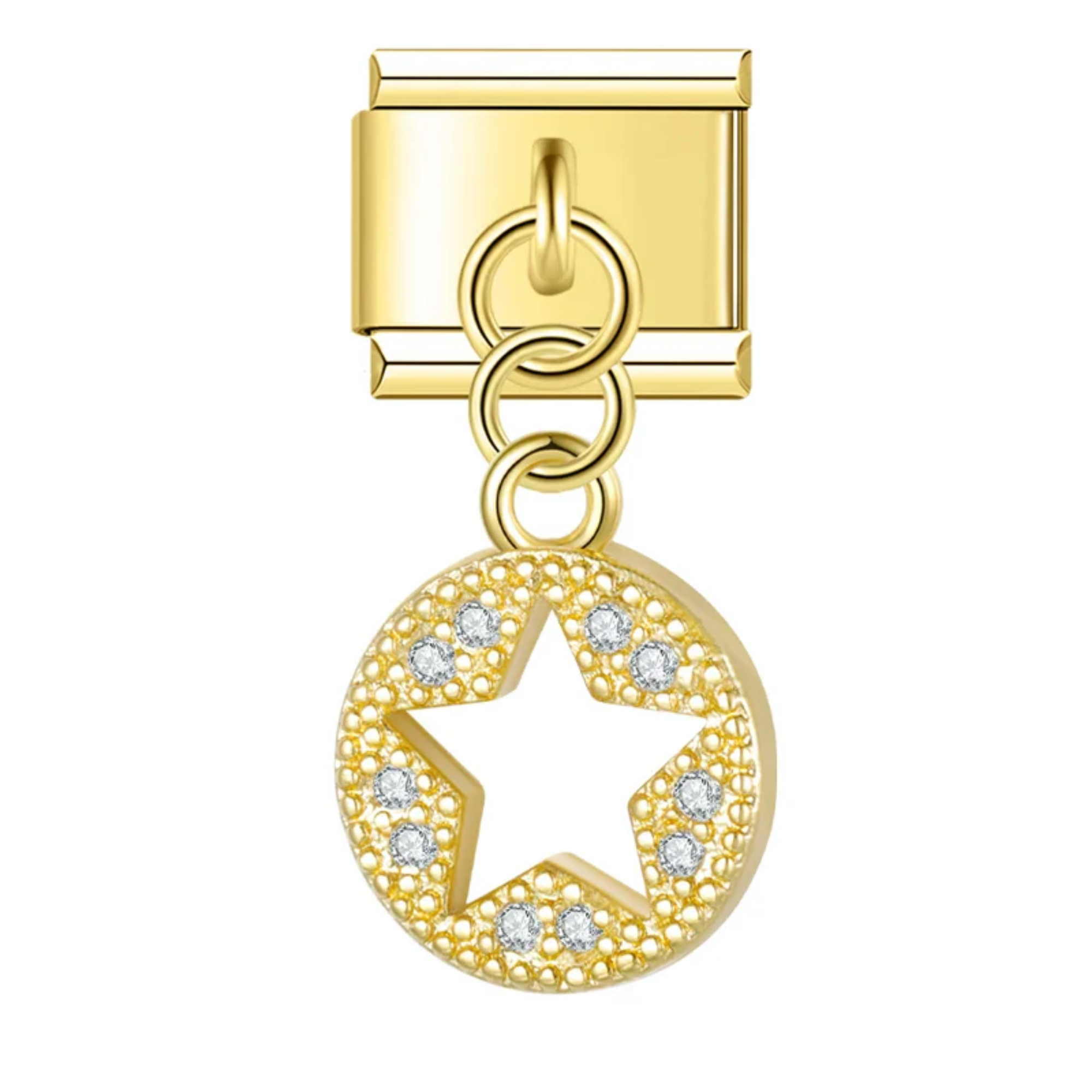 Charm colgante estrella brillante dorada