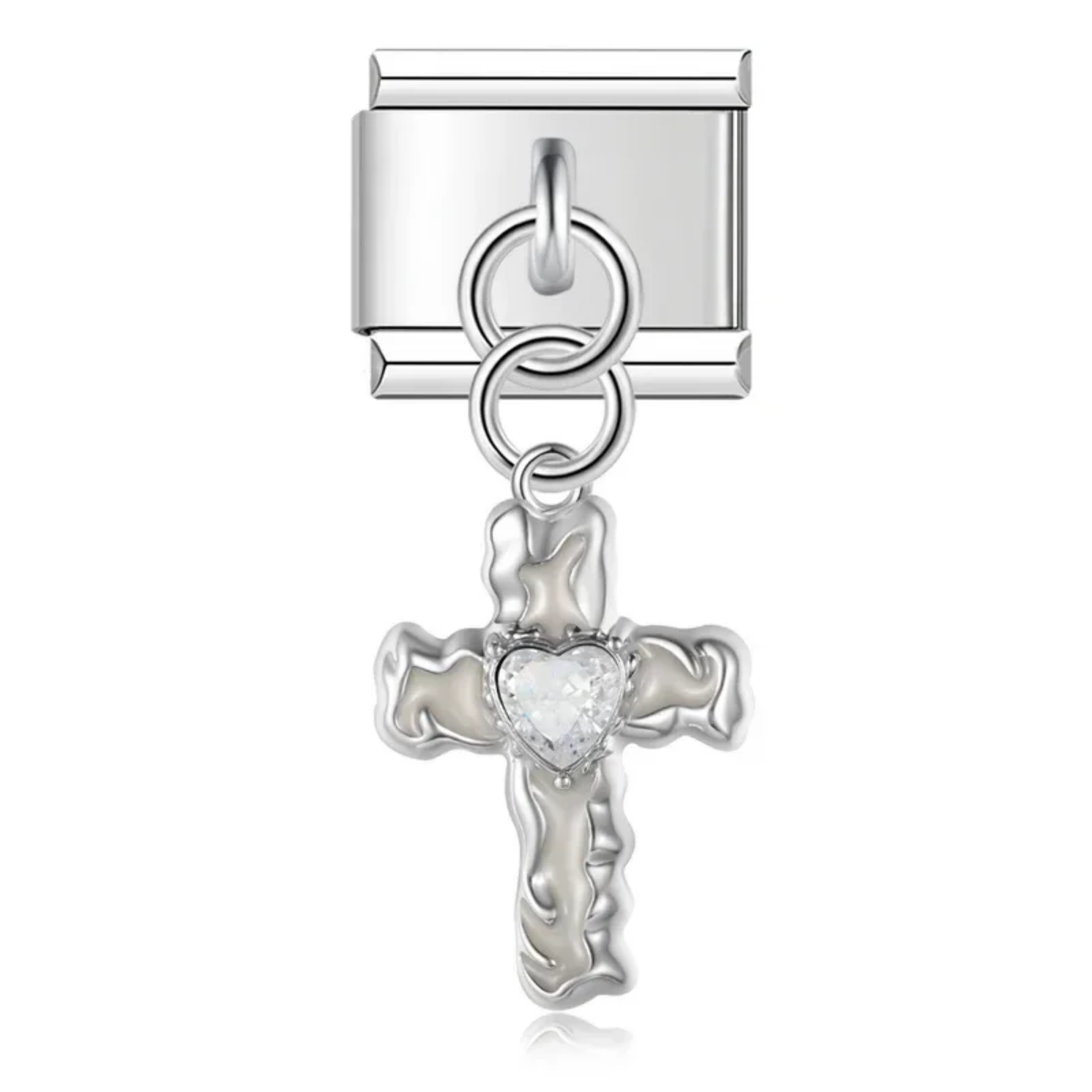 Charm colgante cruz blanca