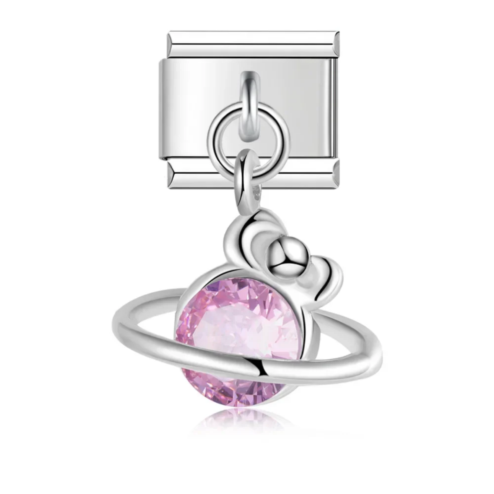 Charm colgante planeta con moño