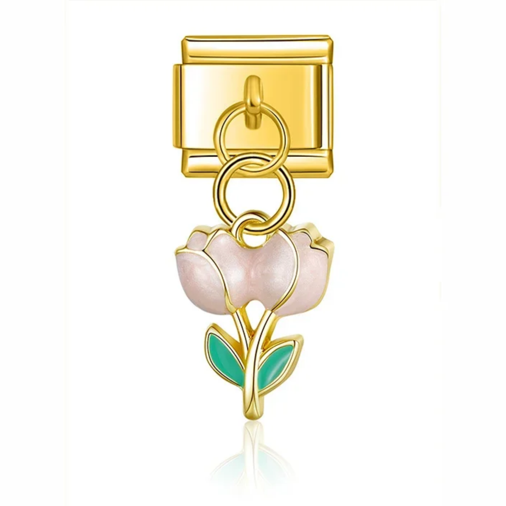 Charm colgante tulipanes dorado