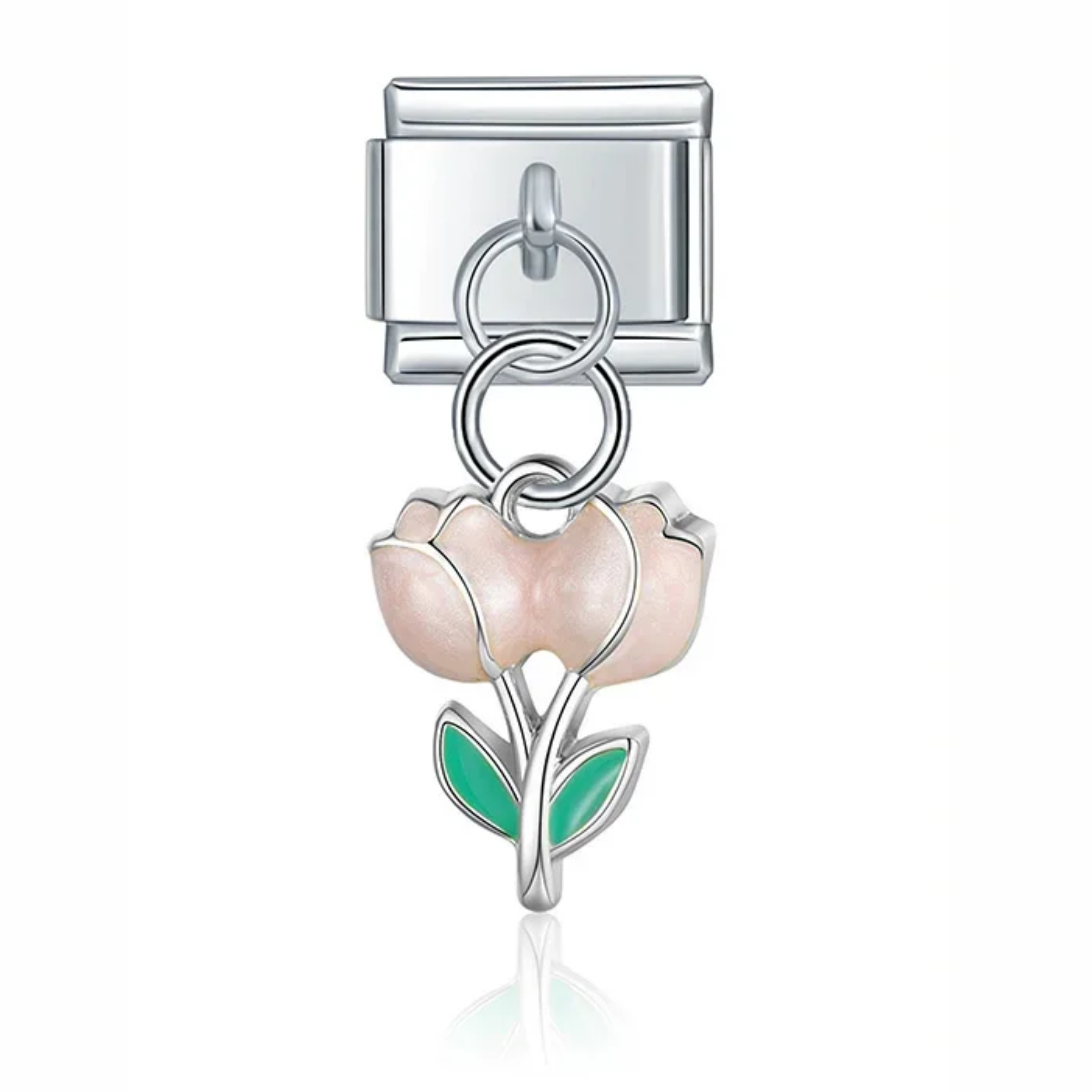 Charm colgante tulipanes plateado