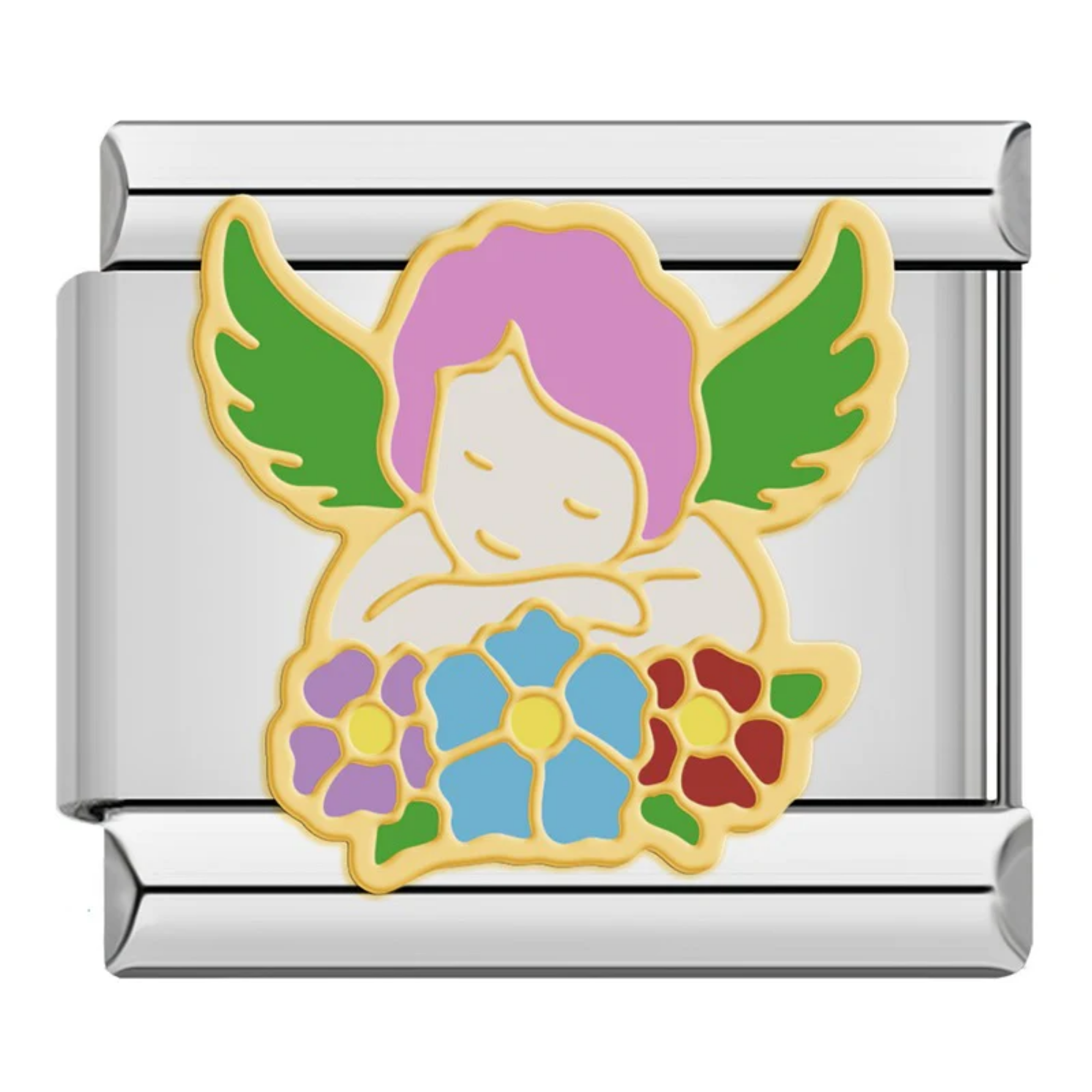 Charm Angel y flores