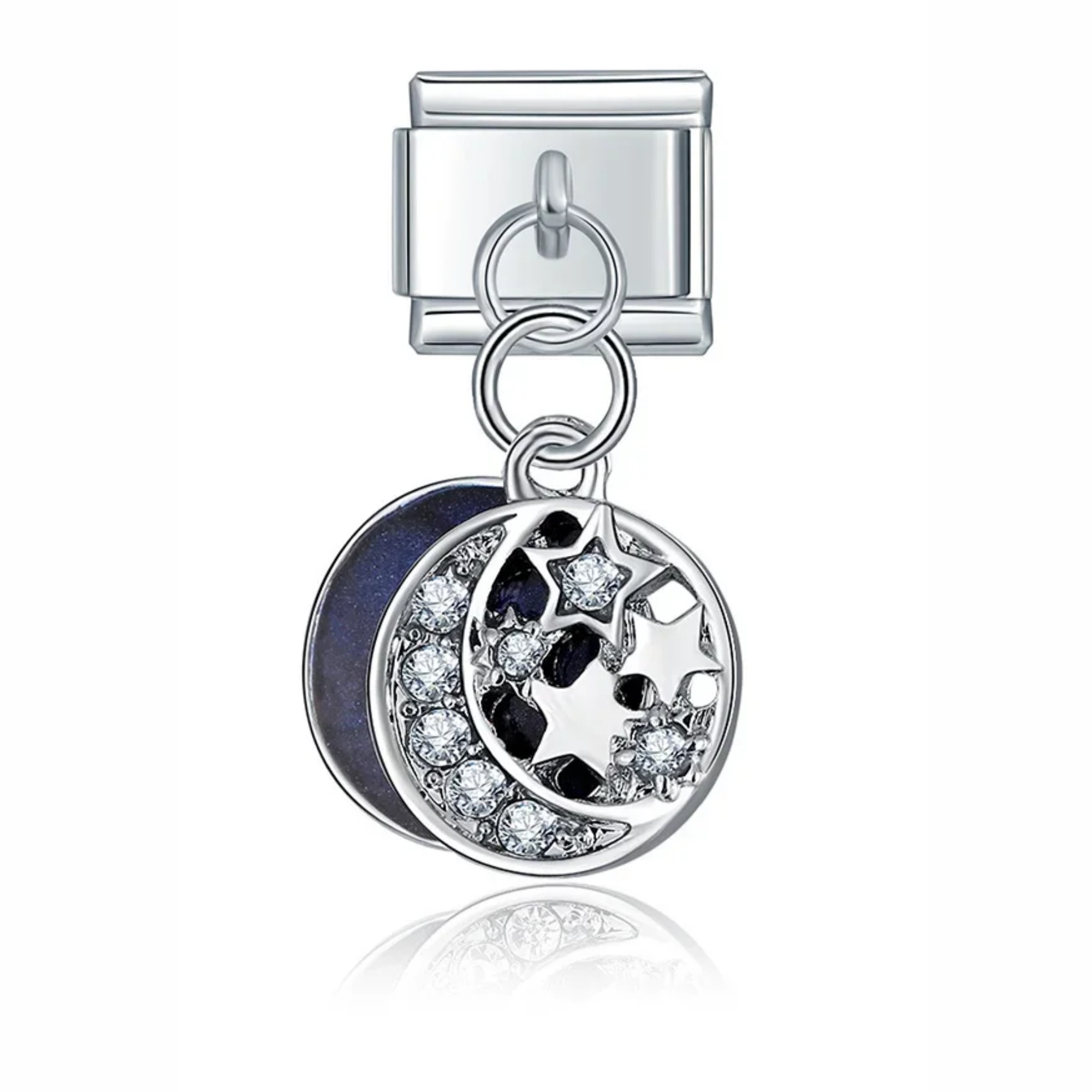 Charm colgante doble luna y estrellas