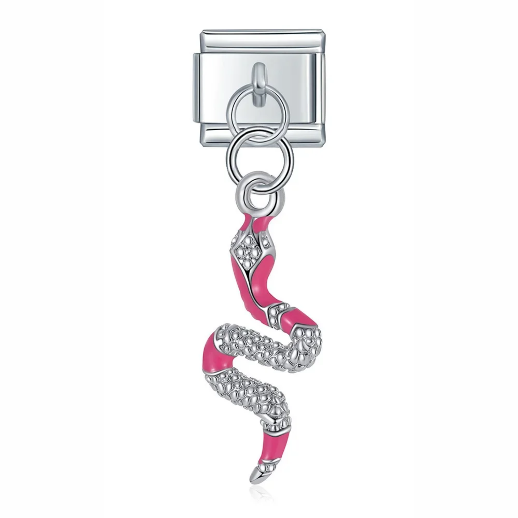 Charm colgante víbora rosa