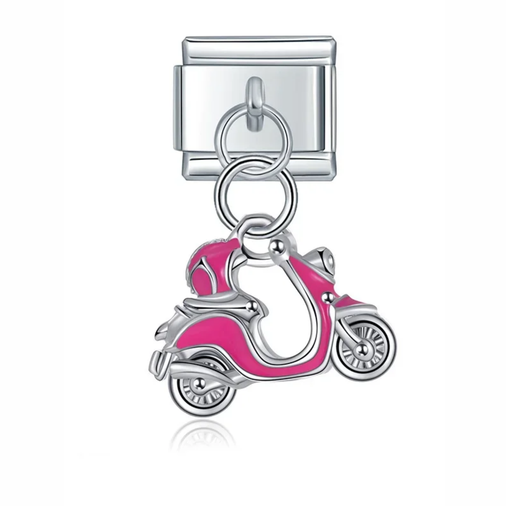 Charm colgante motoneta rosa