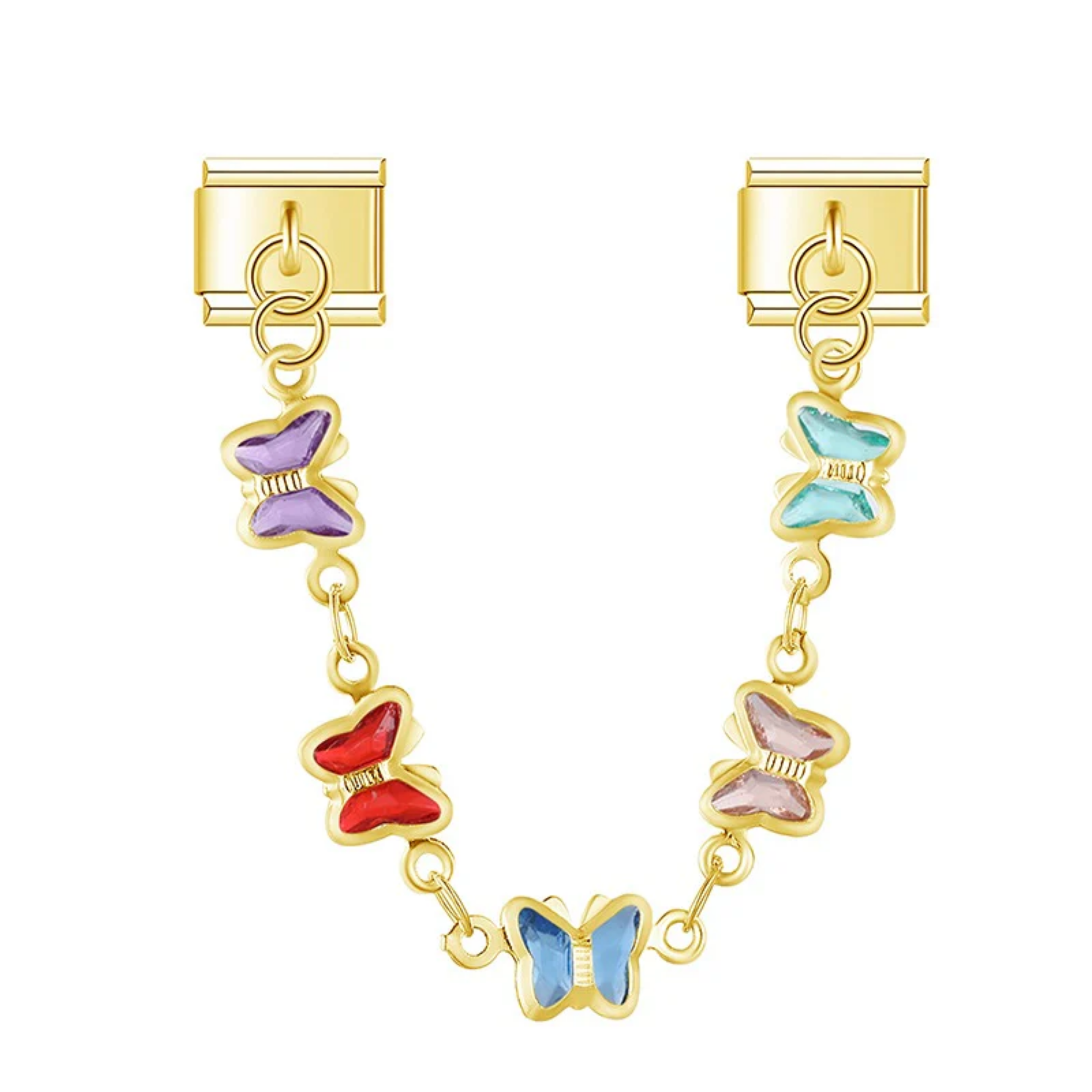 Charm colgante cadena de mariposas dorado
