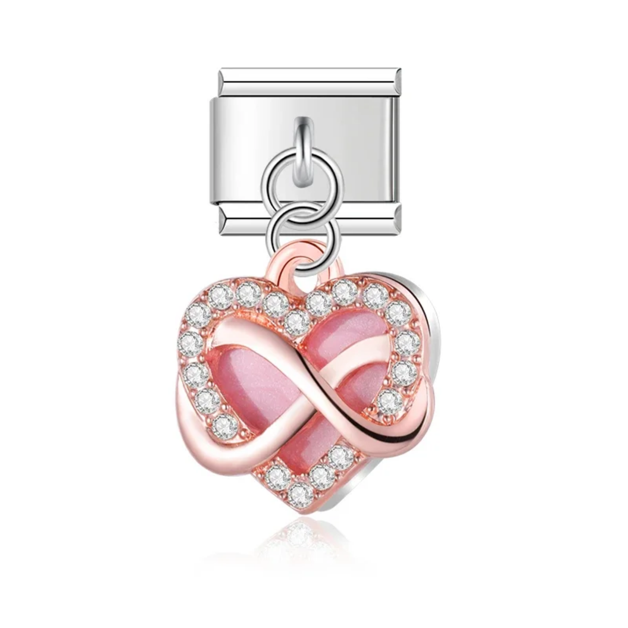 Charm colgante corazón e infinito