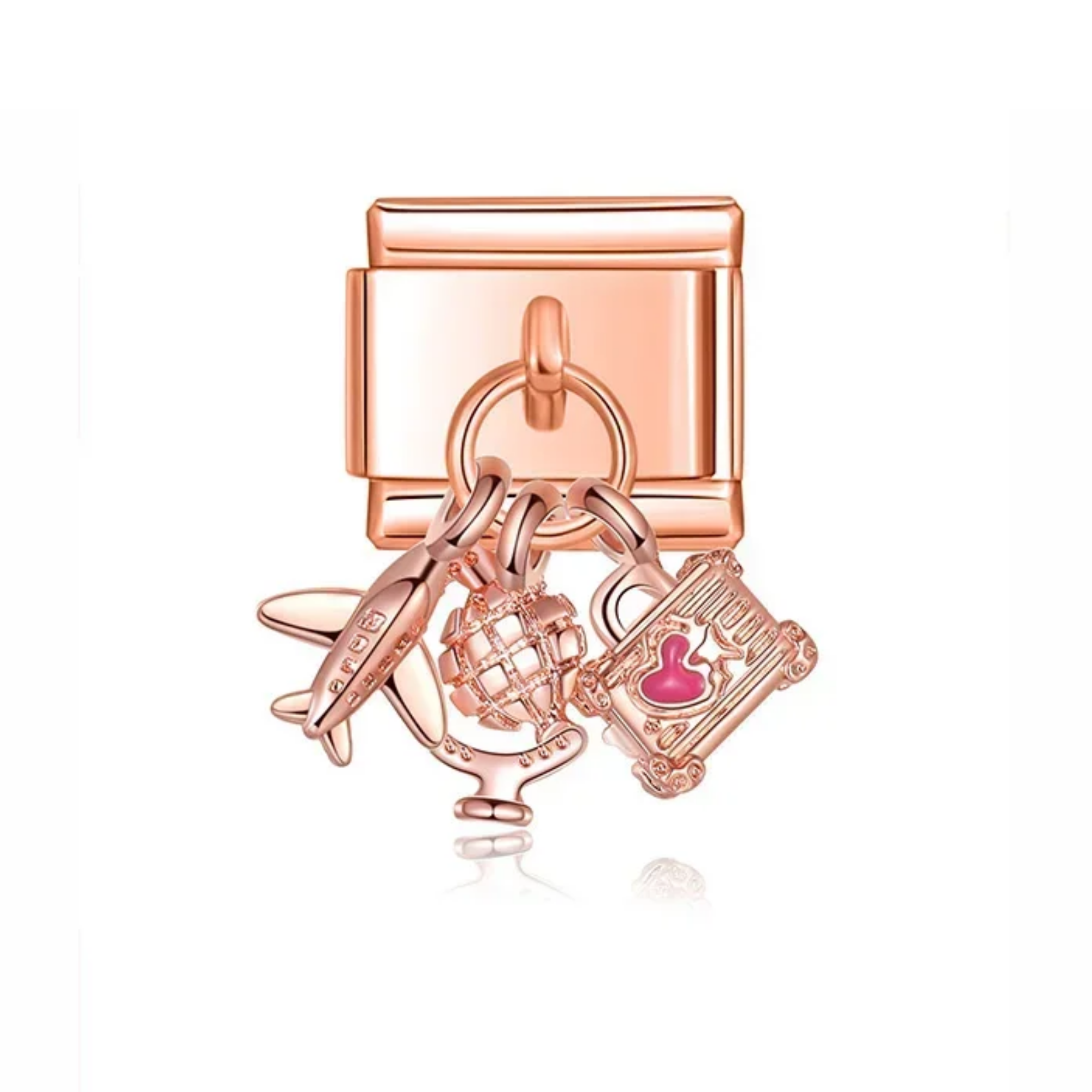 Charm colgante viajes oro rosa