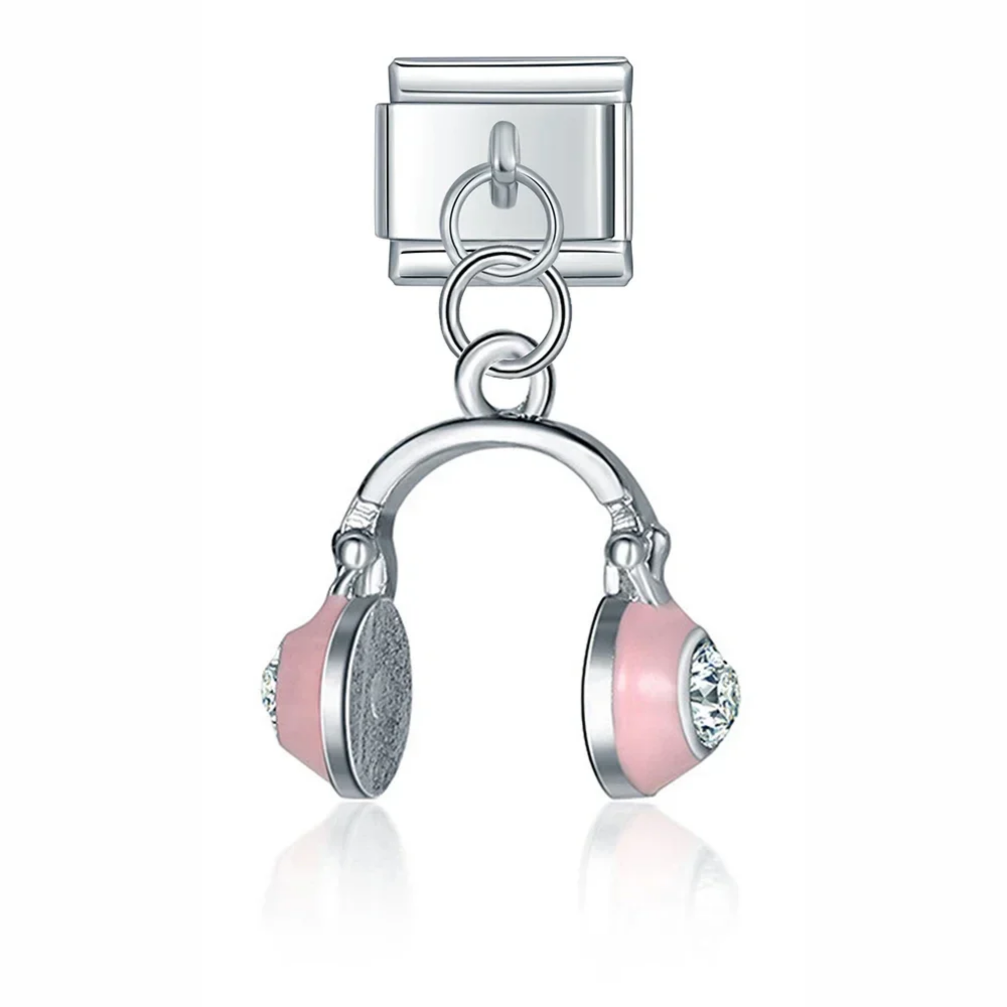 Charm colgante audífonos rosas