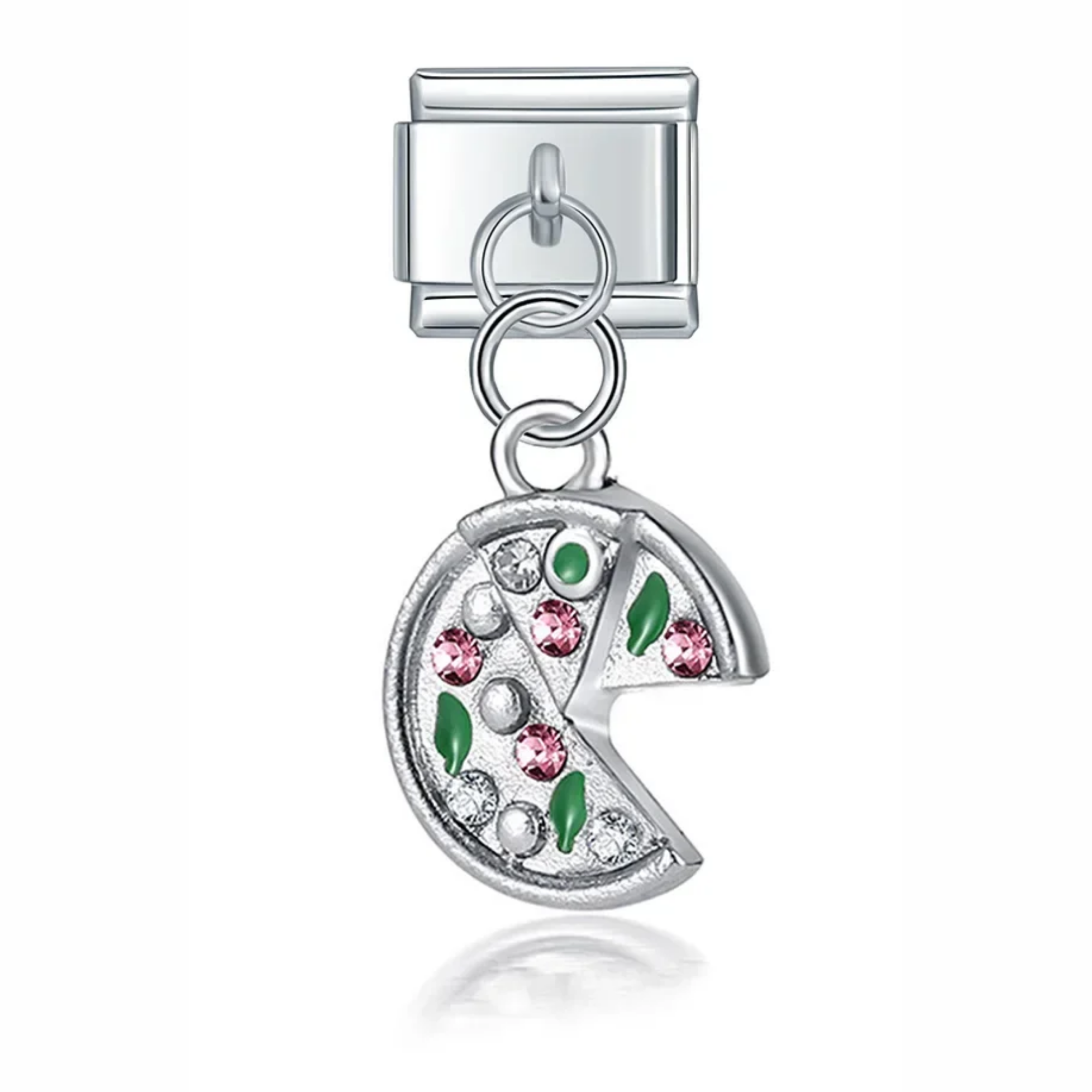 Charm colgante pizza brillante
