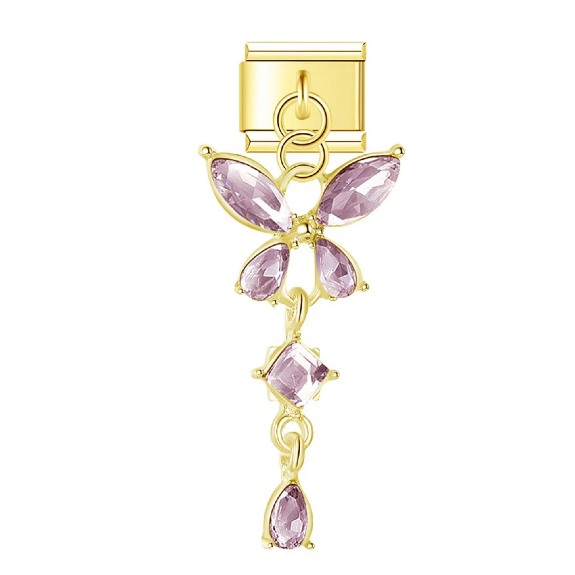 Charm colgante mariposa rosa