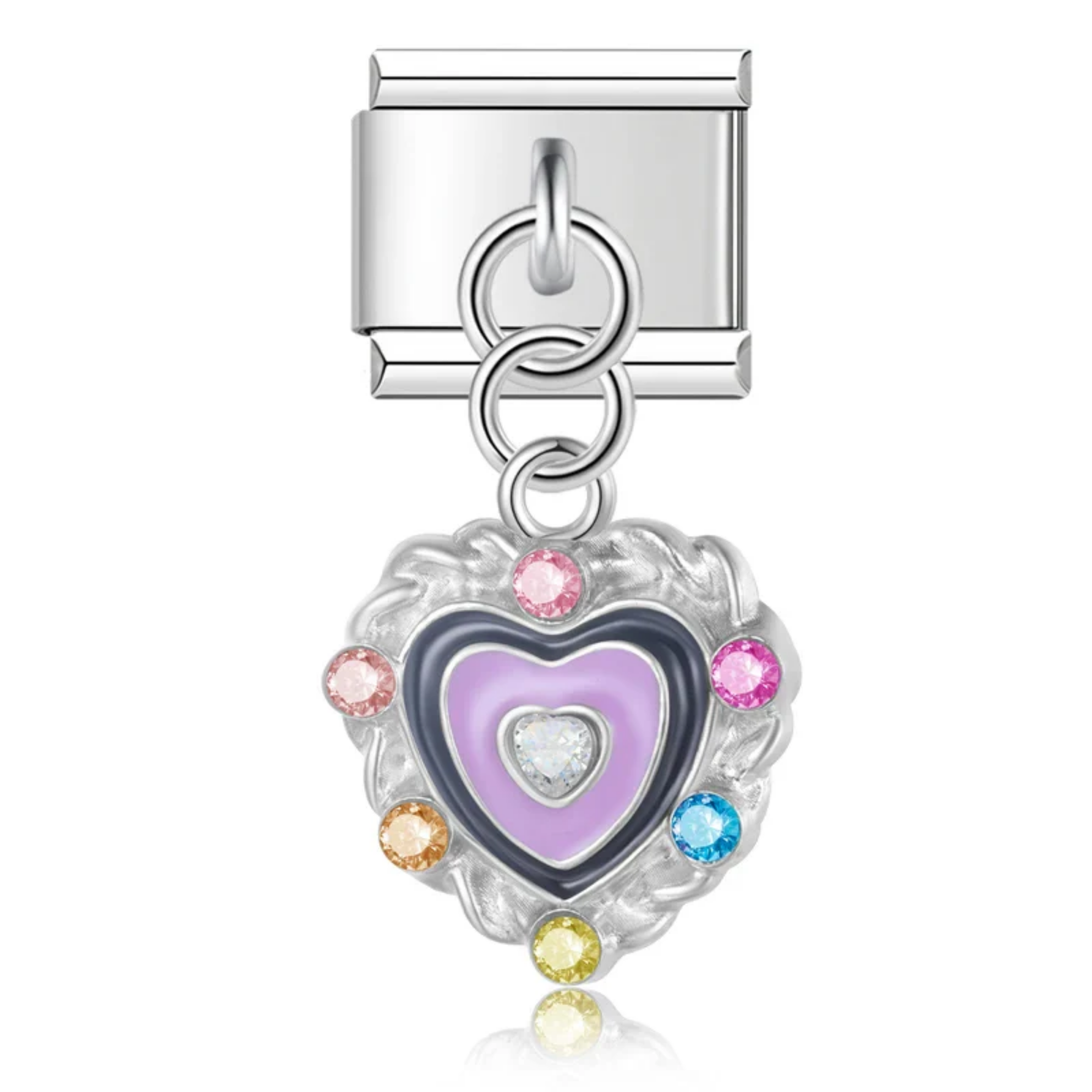 Charm colgante corazón de colores