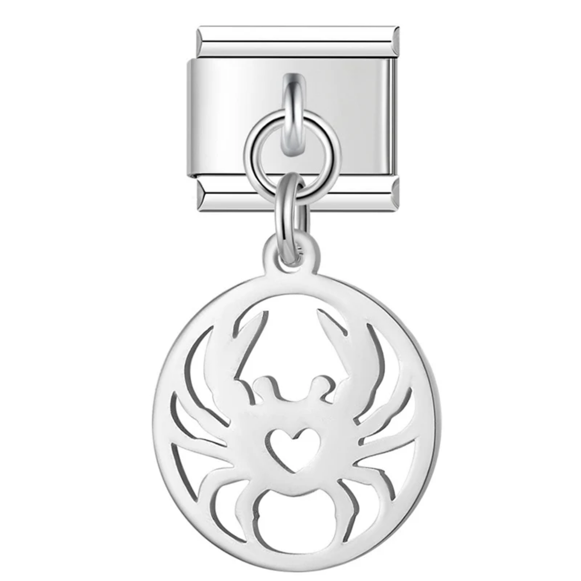 Charm colgante cangrejo plateado