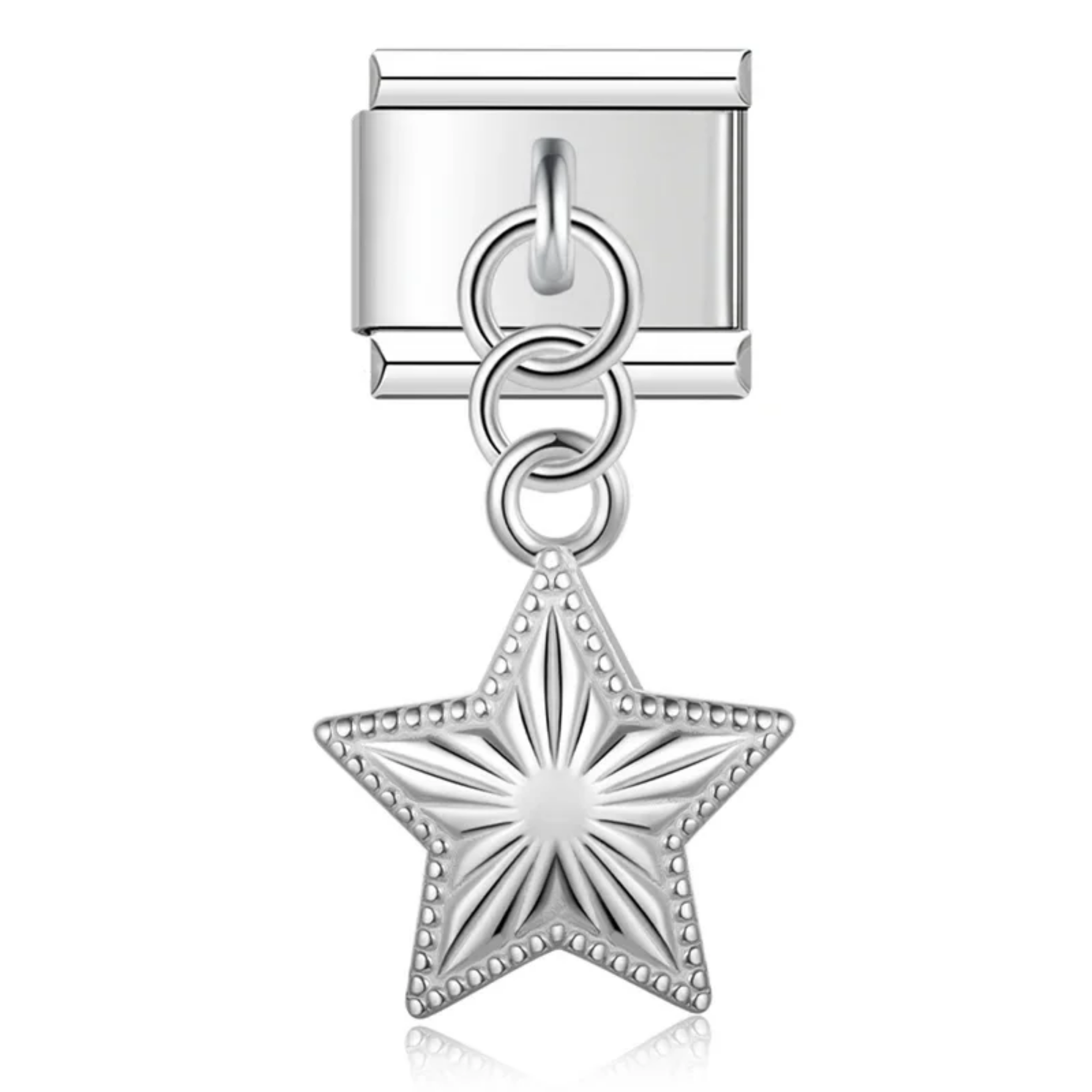 Charm colgante estrella plateado
