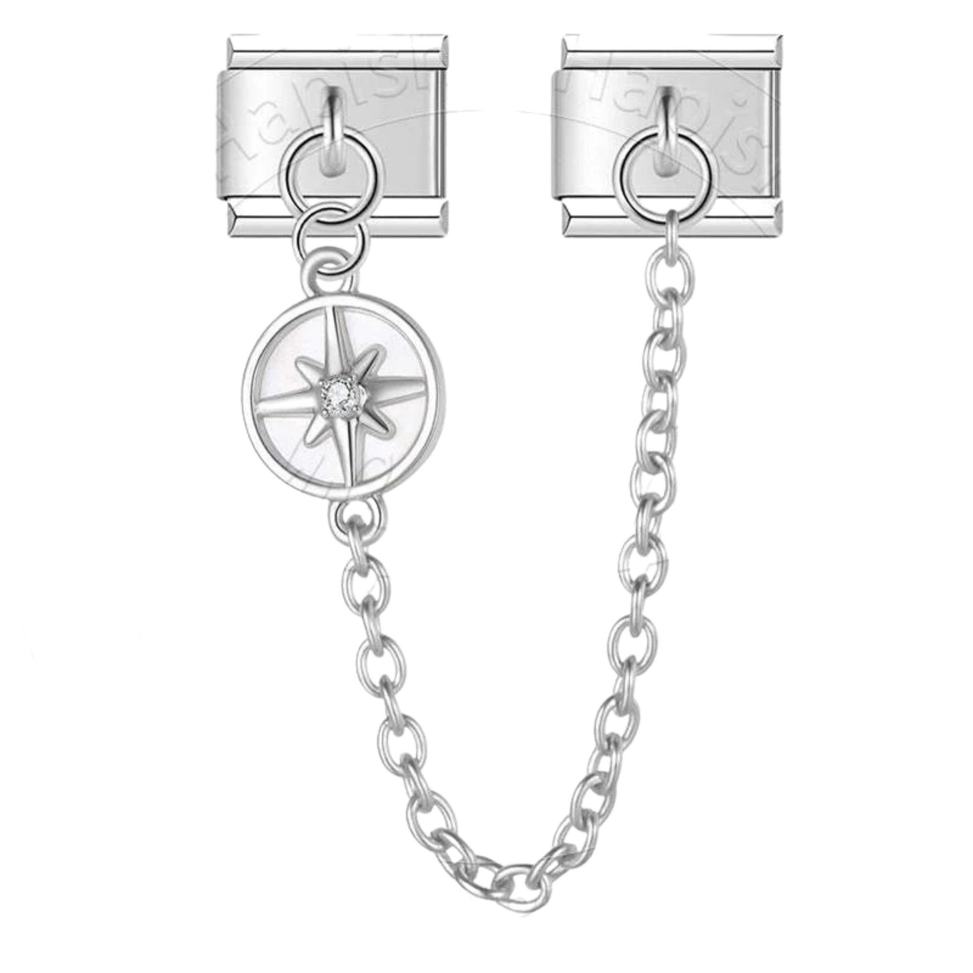 Charm colgante cadena estrella plateado