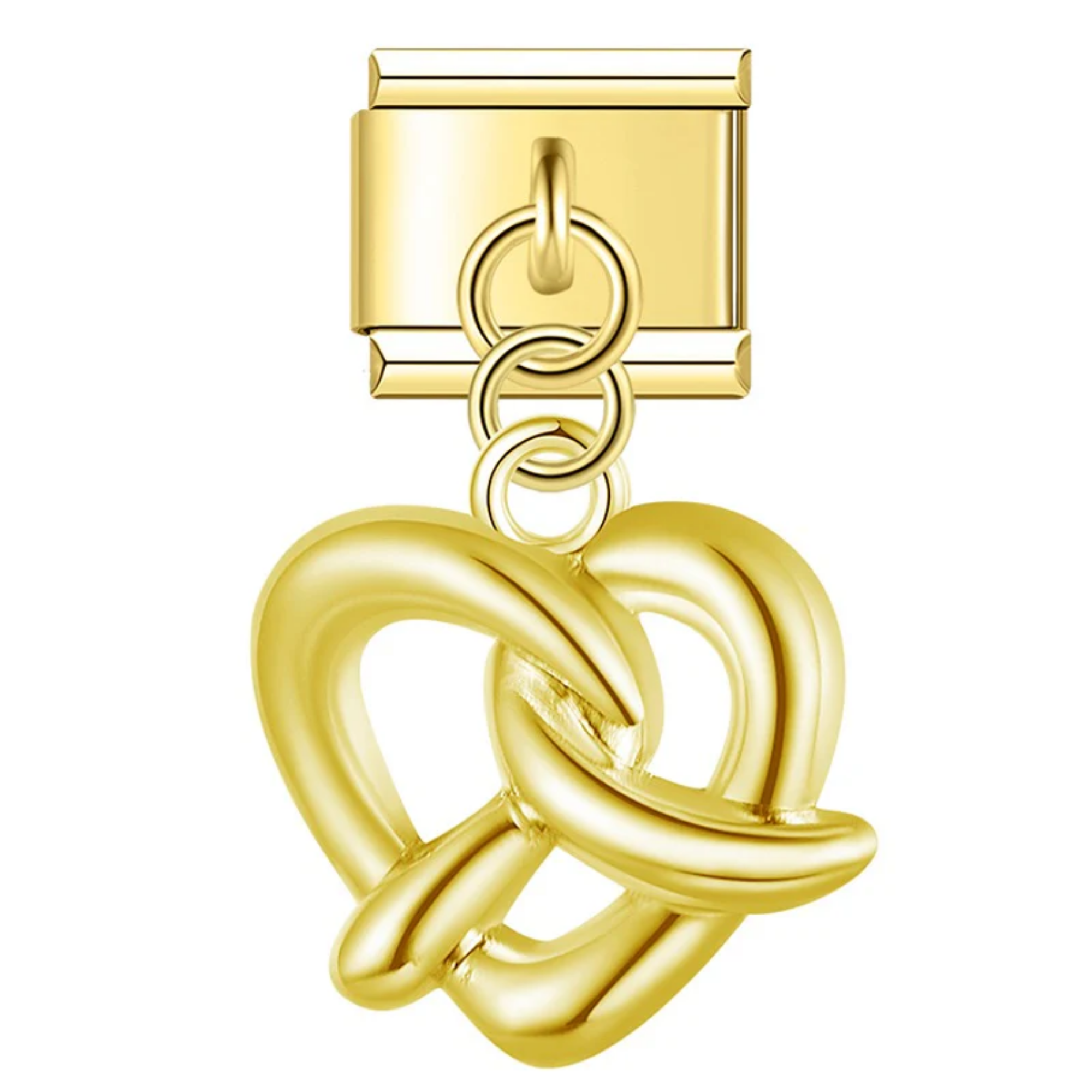 Charm colgante pretzel dorado