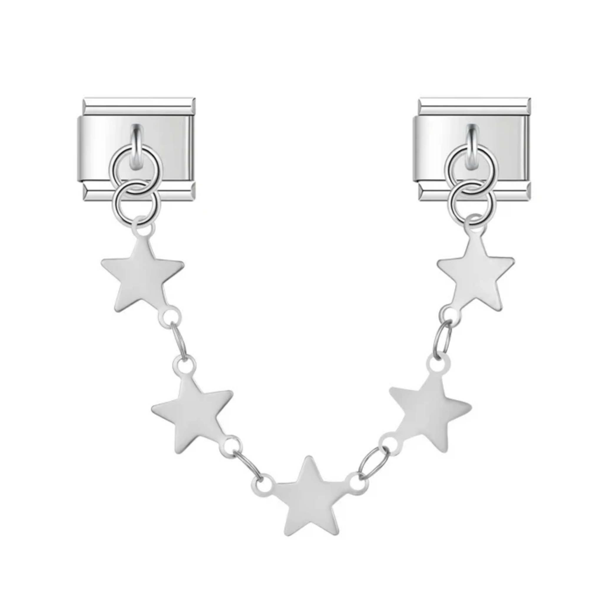 Charm colgante cadena de estrellas plateada