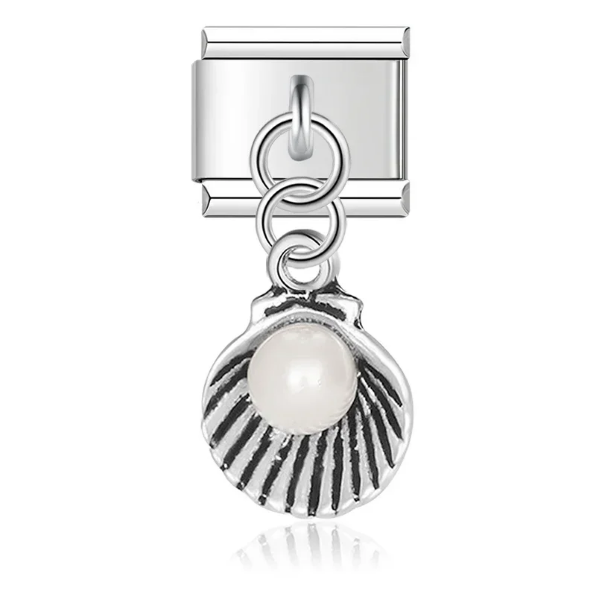Charm colgante concha y perla