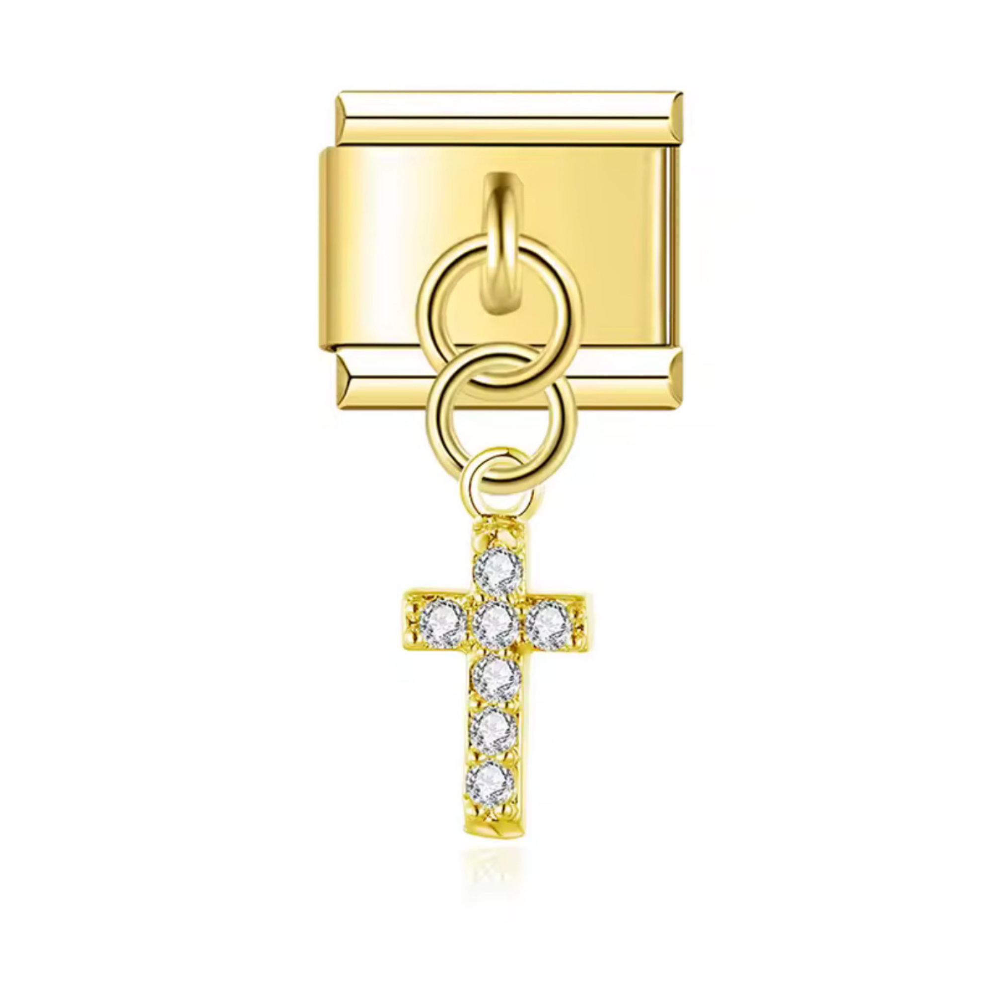 Charm colgante cruz brillante