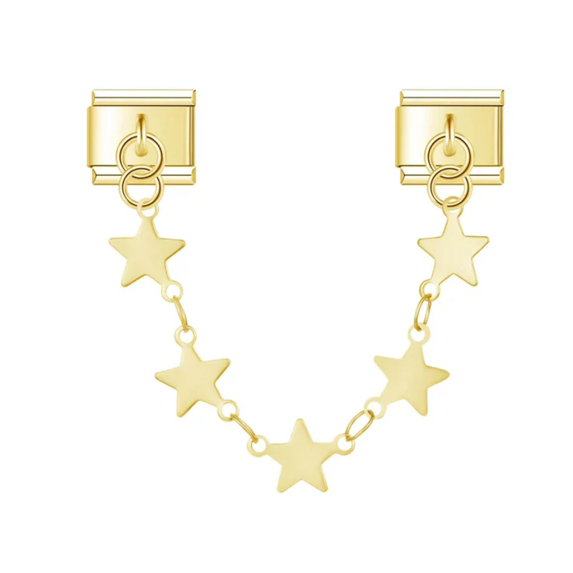 Charm colgante cadena de estrellas dorada