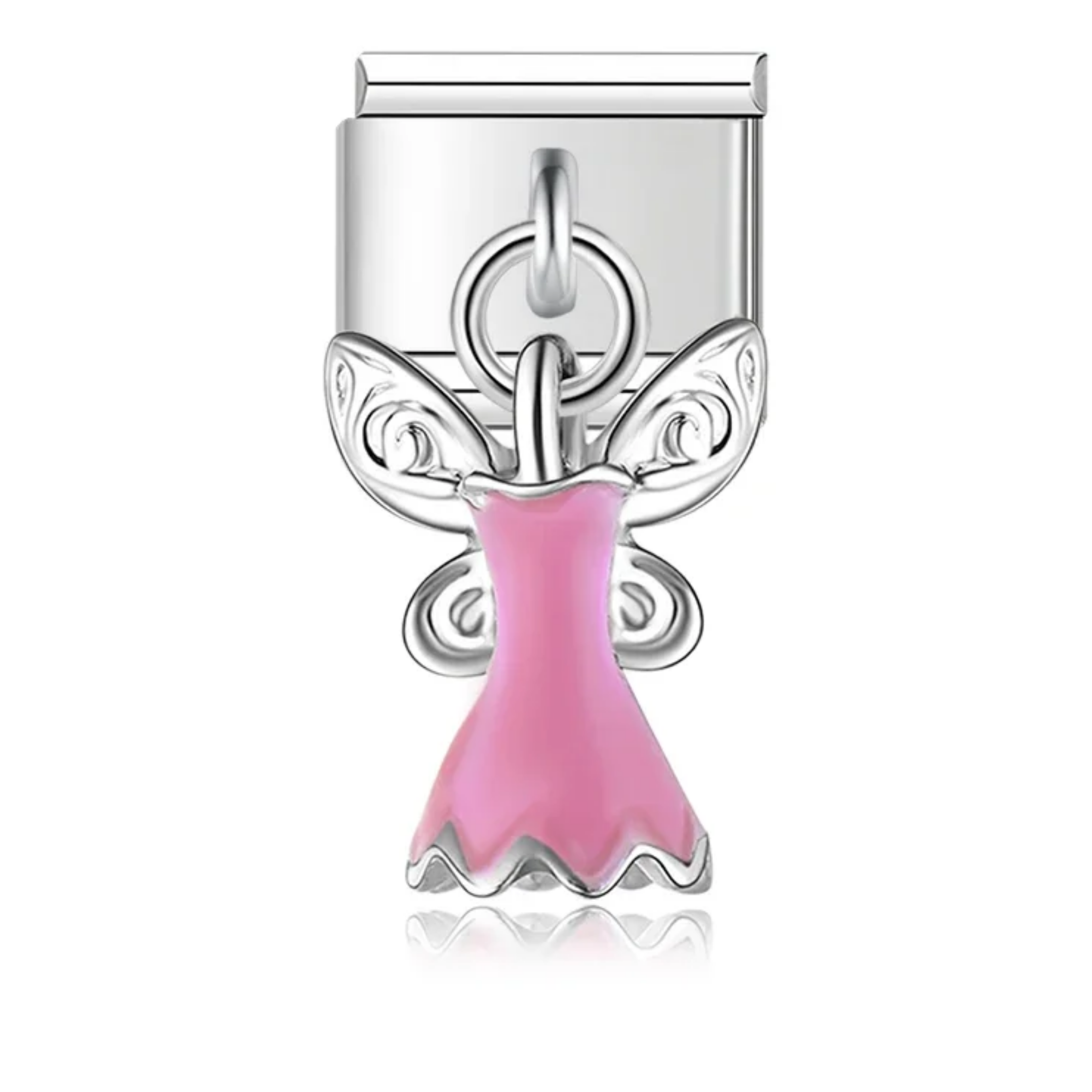 Charm colgante hada rosa
