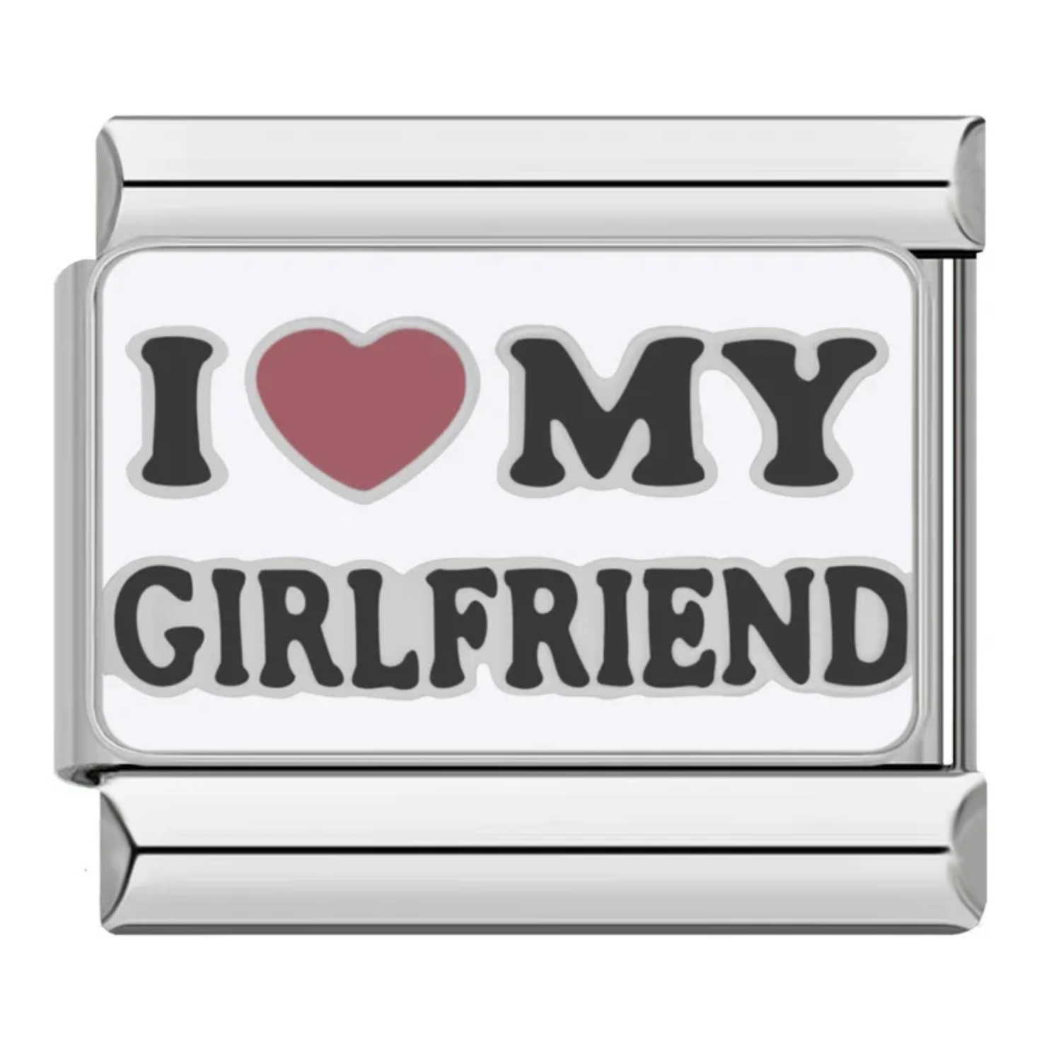 Charm I love my girlfriend plateado