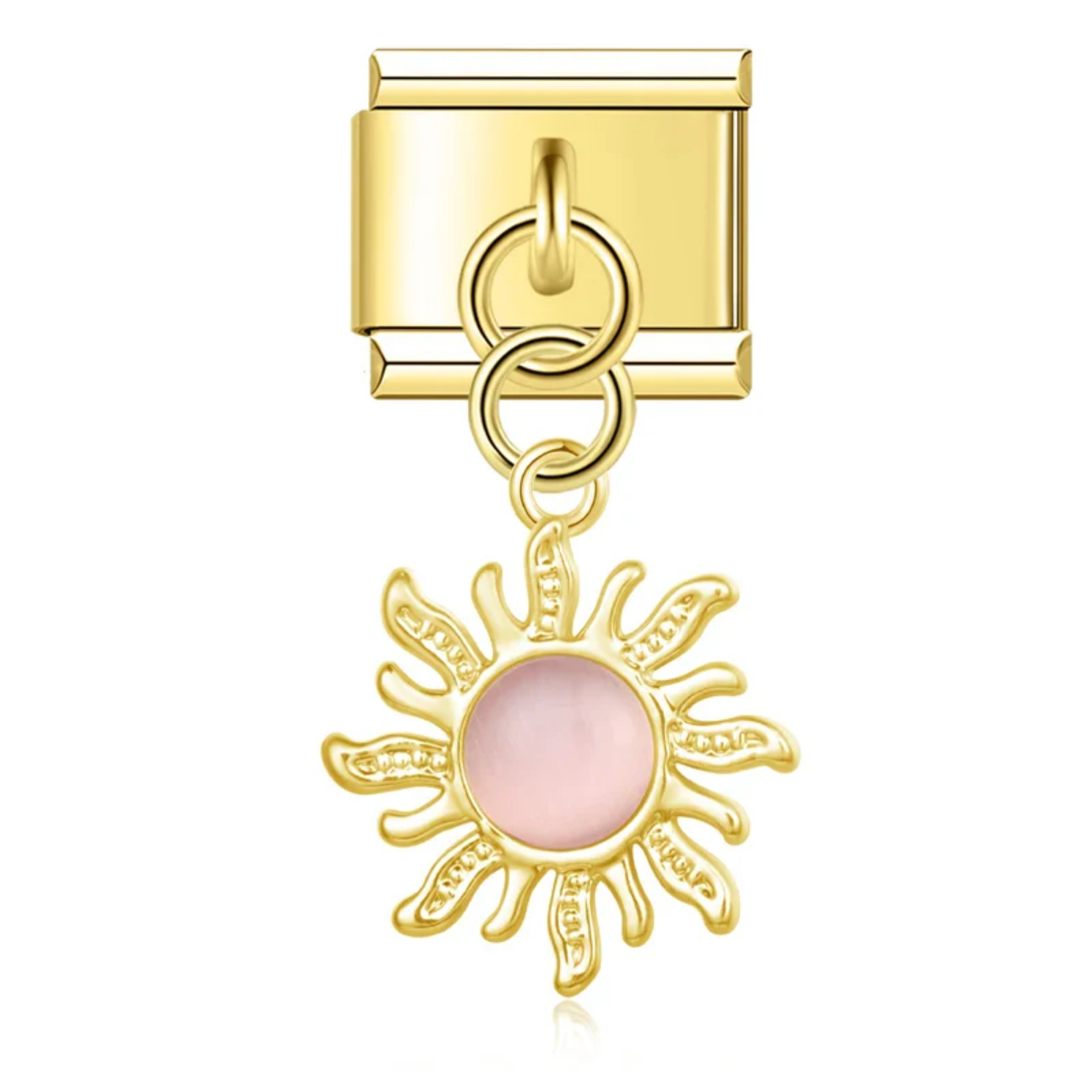 Charm colgante sol rosa dorado