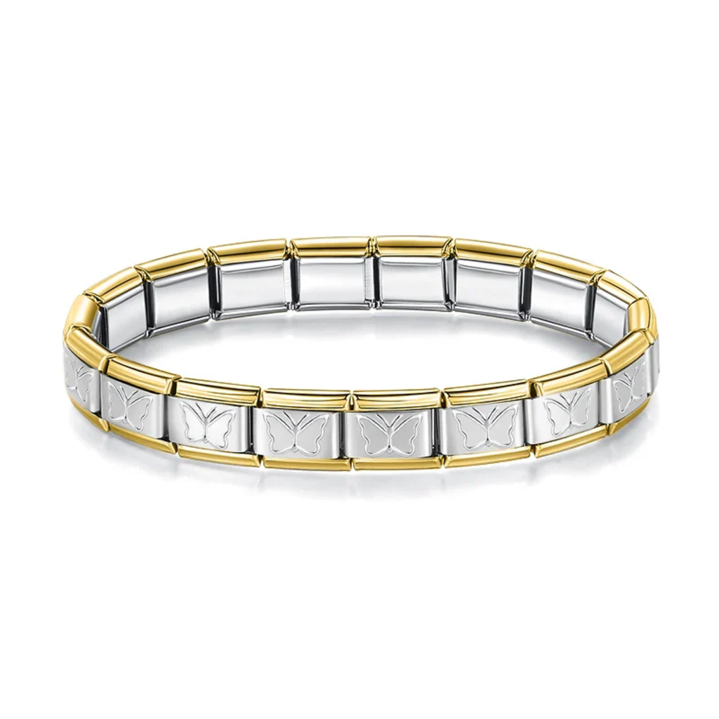 Brazalete italiano mariposa bicolor