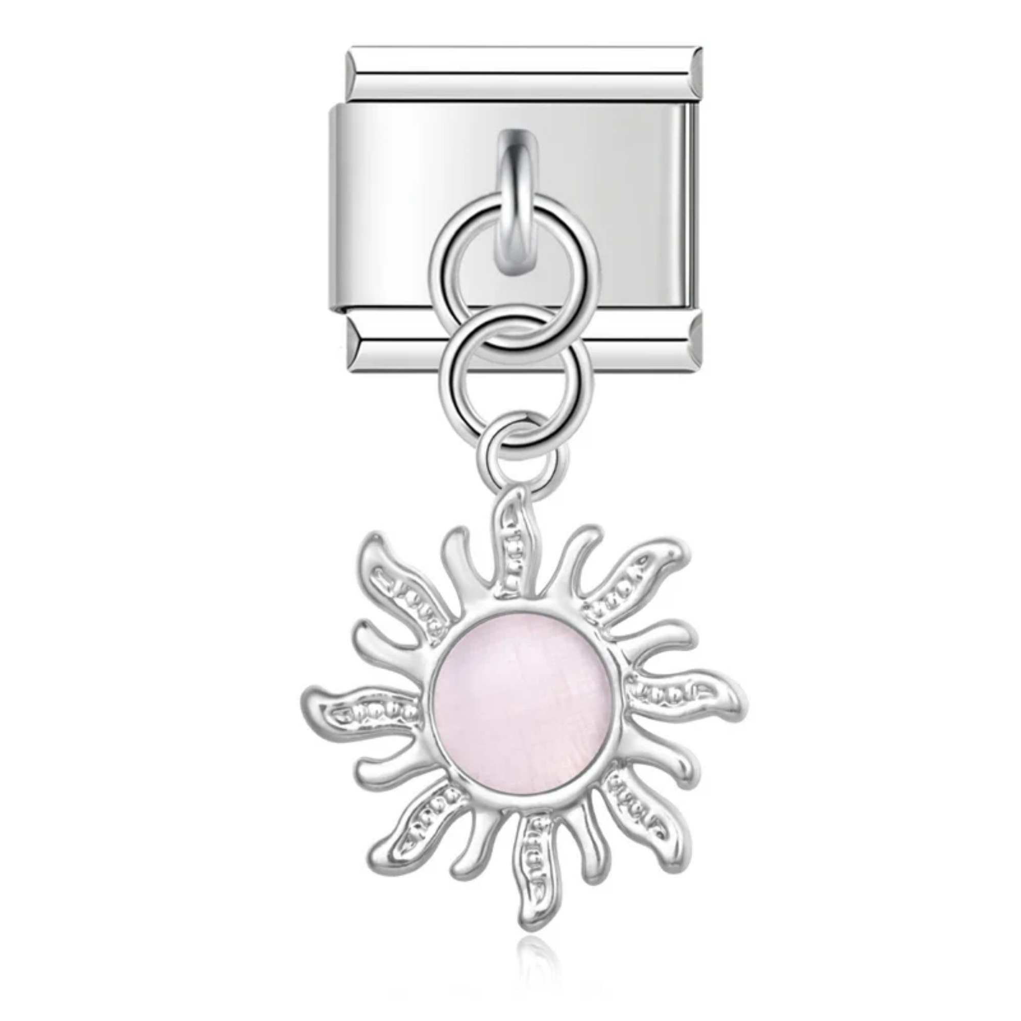 Charm colgante sol rosa plateado