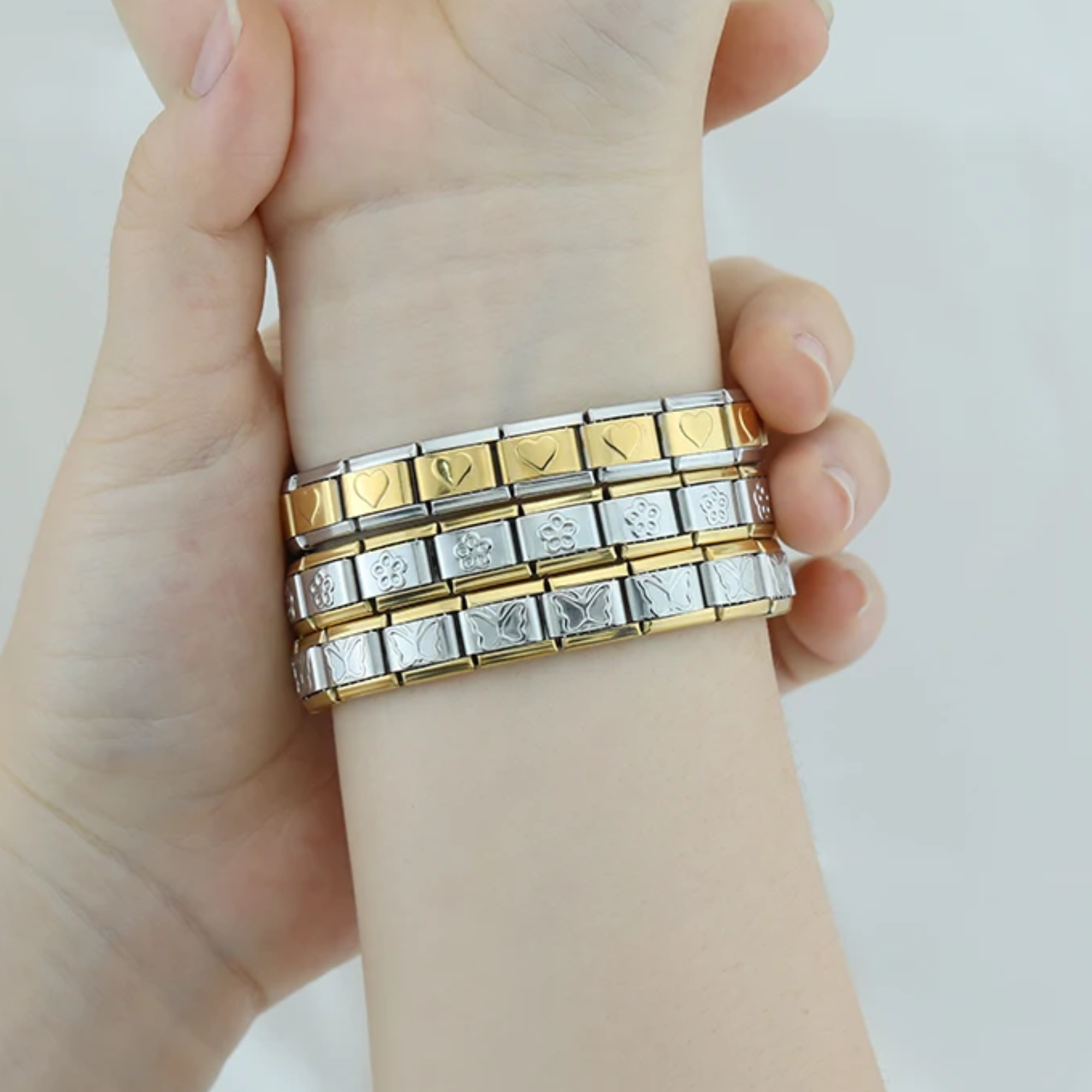 Brazalete italiano mariposa bicolor