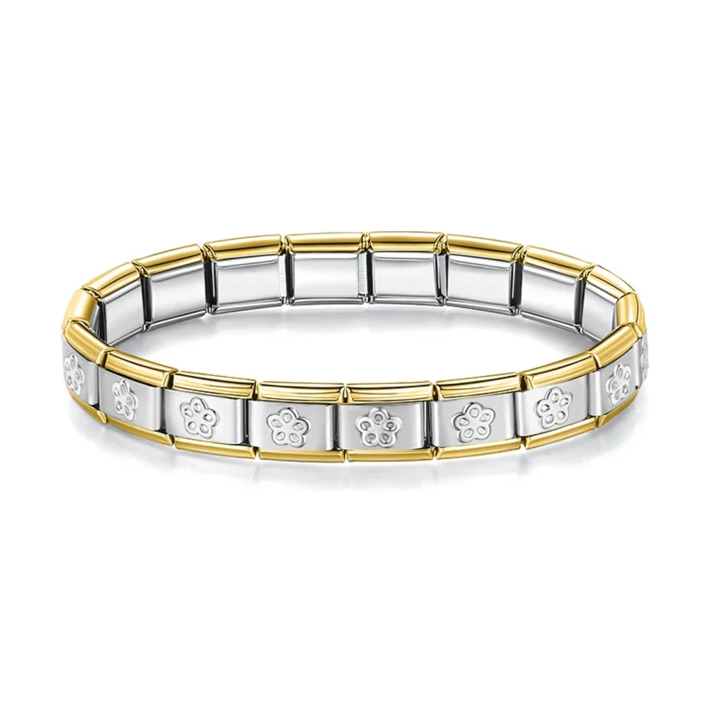 Brazalete italiano florecita bicolor