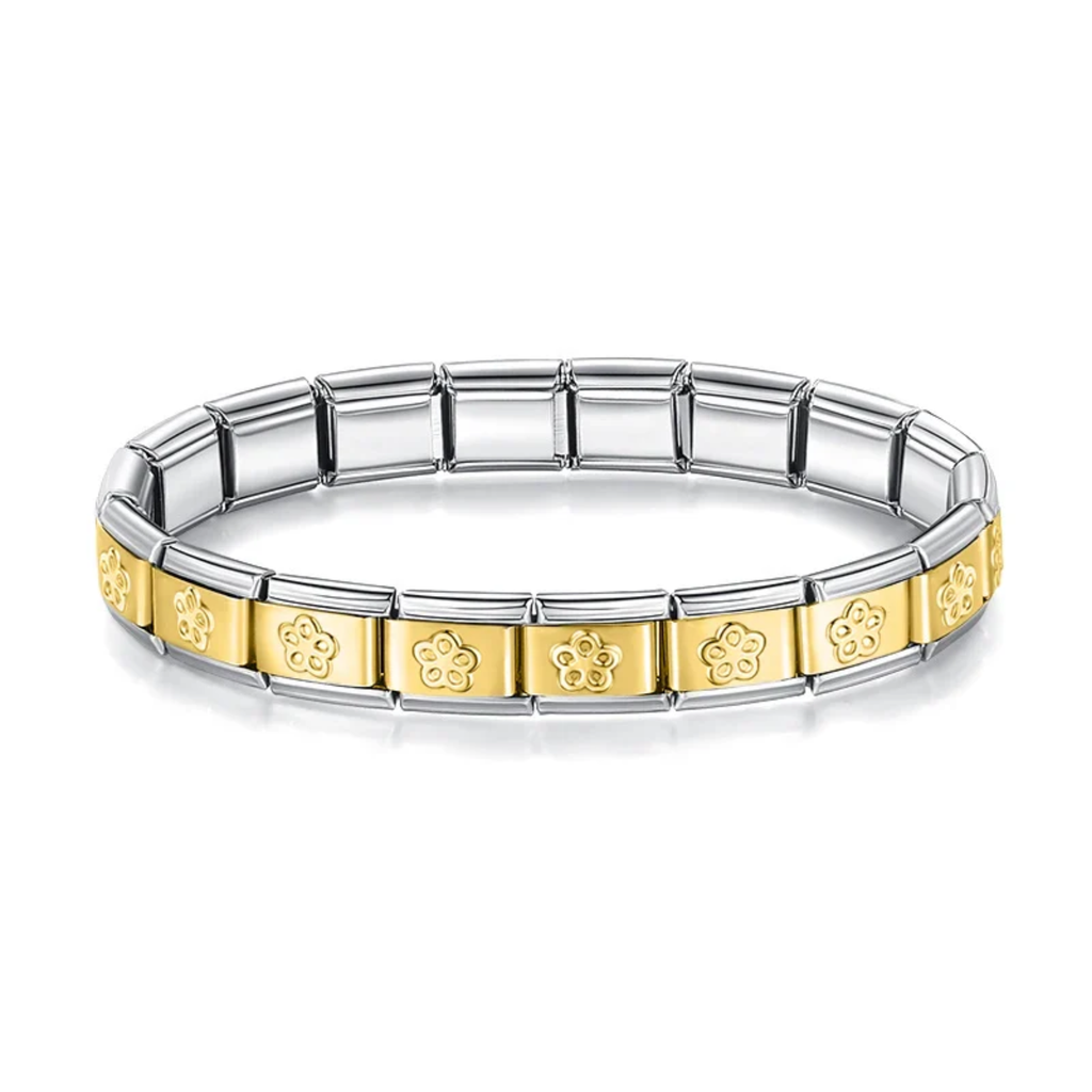 Brazalete italiano florecita bicolor