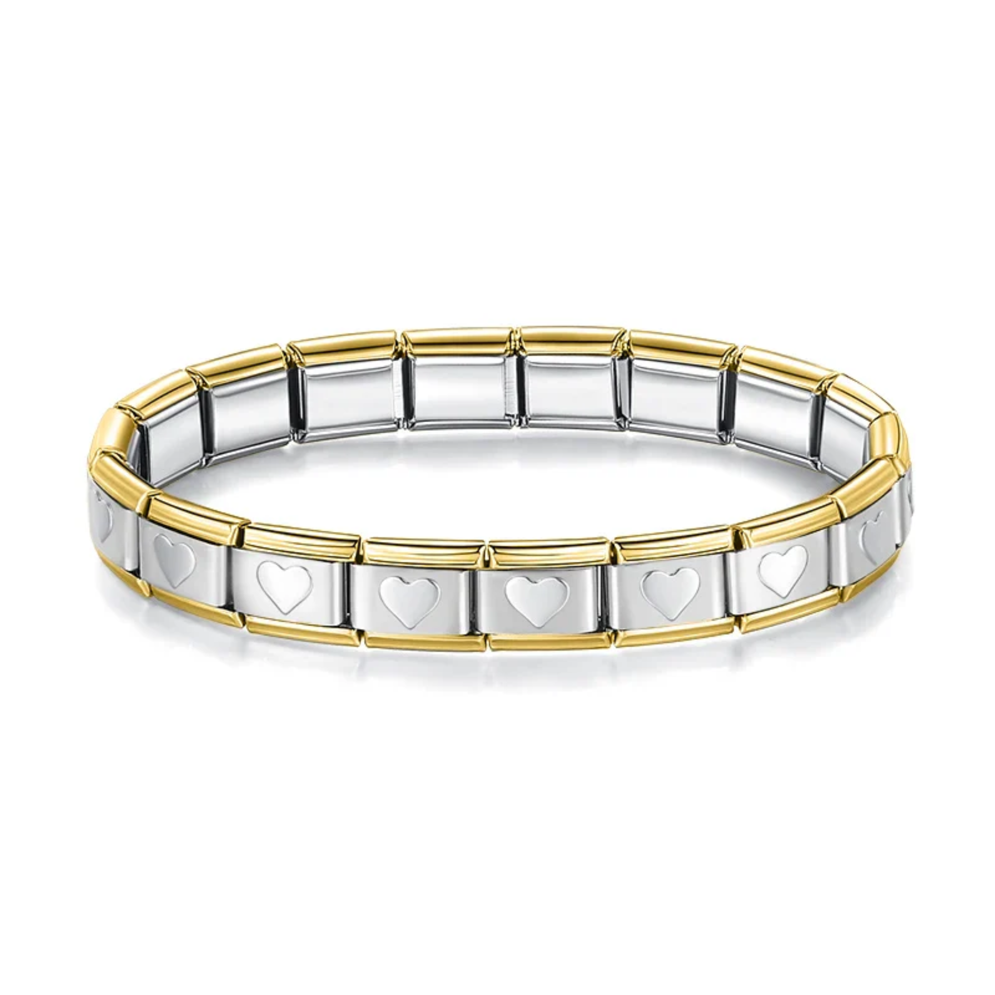 Brazalete italiano corazón bicolor