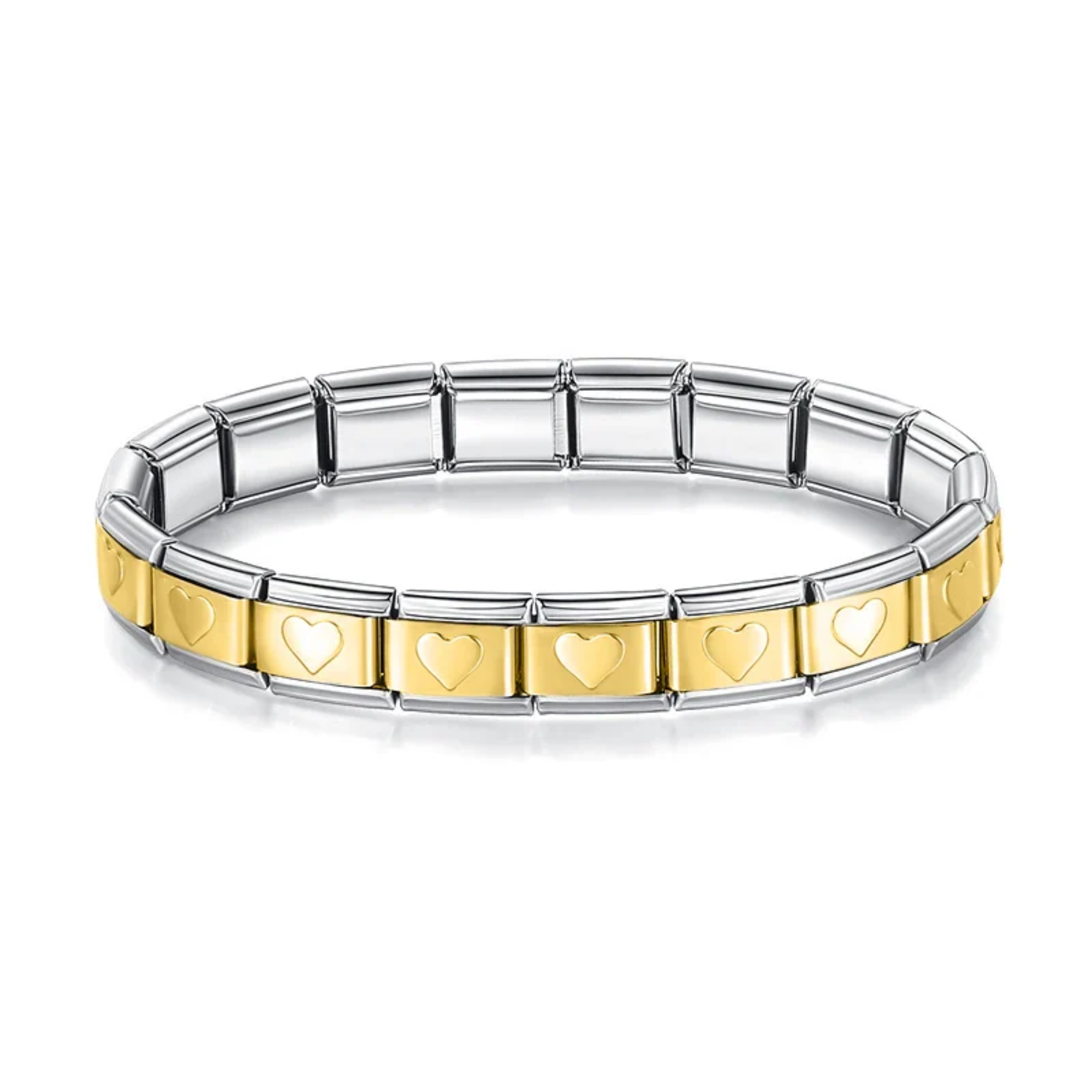 Brazalete italiano corazón bicolor