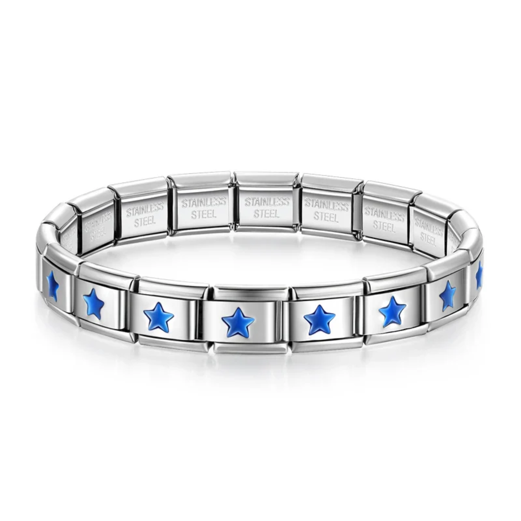 Brazalete italiano estrellitas azules