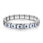 Brazalete italiano estrellitas azules