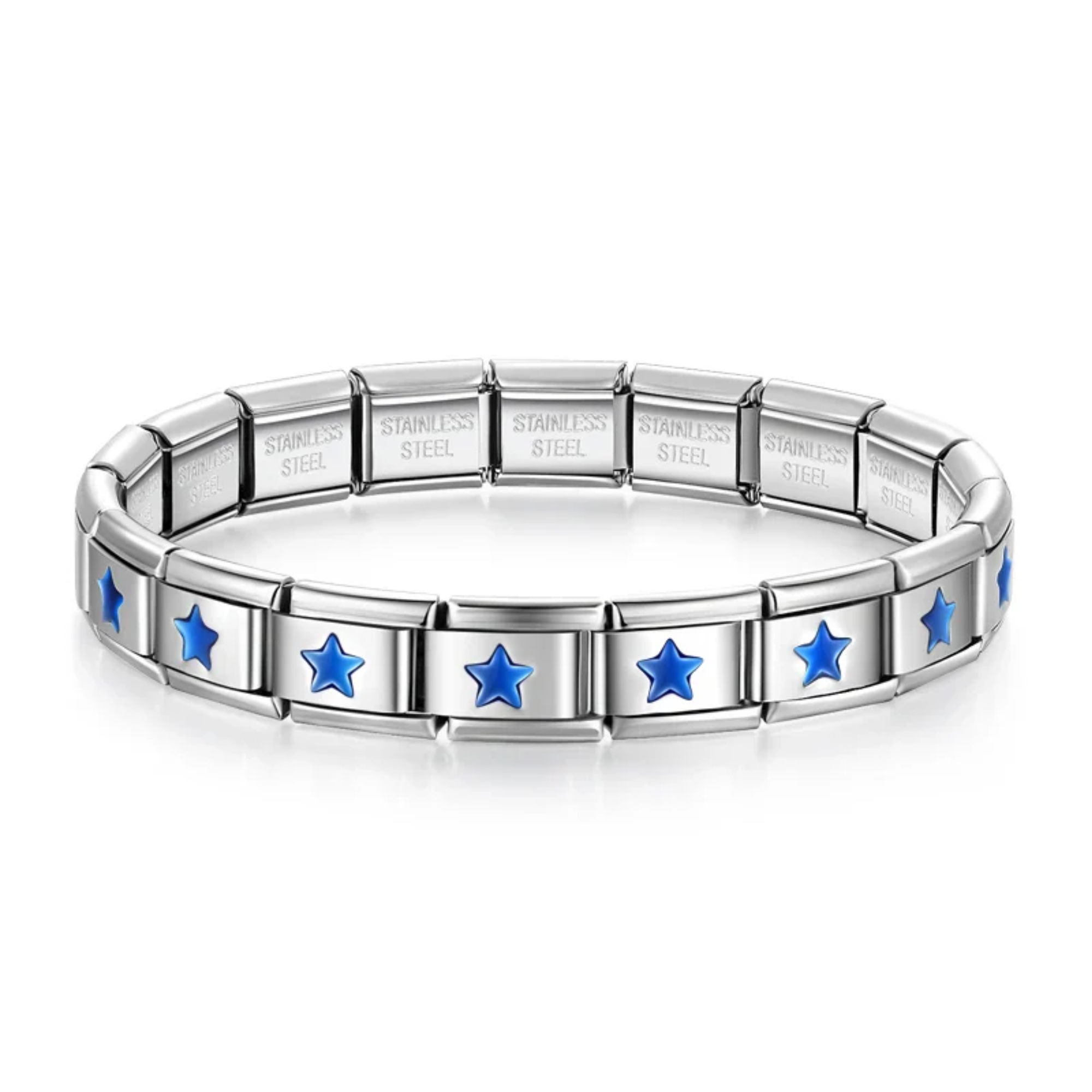 Brazalete italiano estrellitas azules