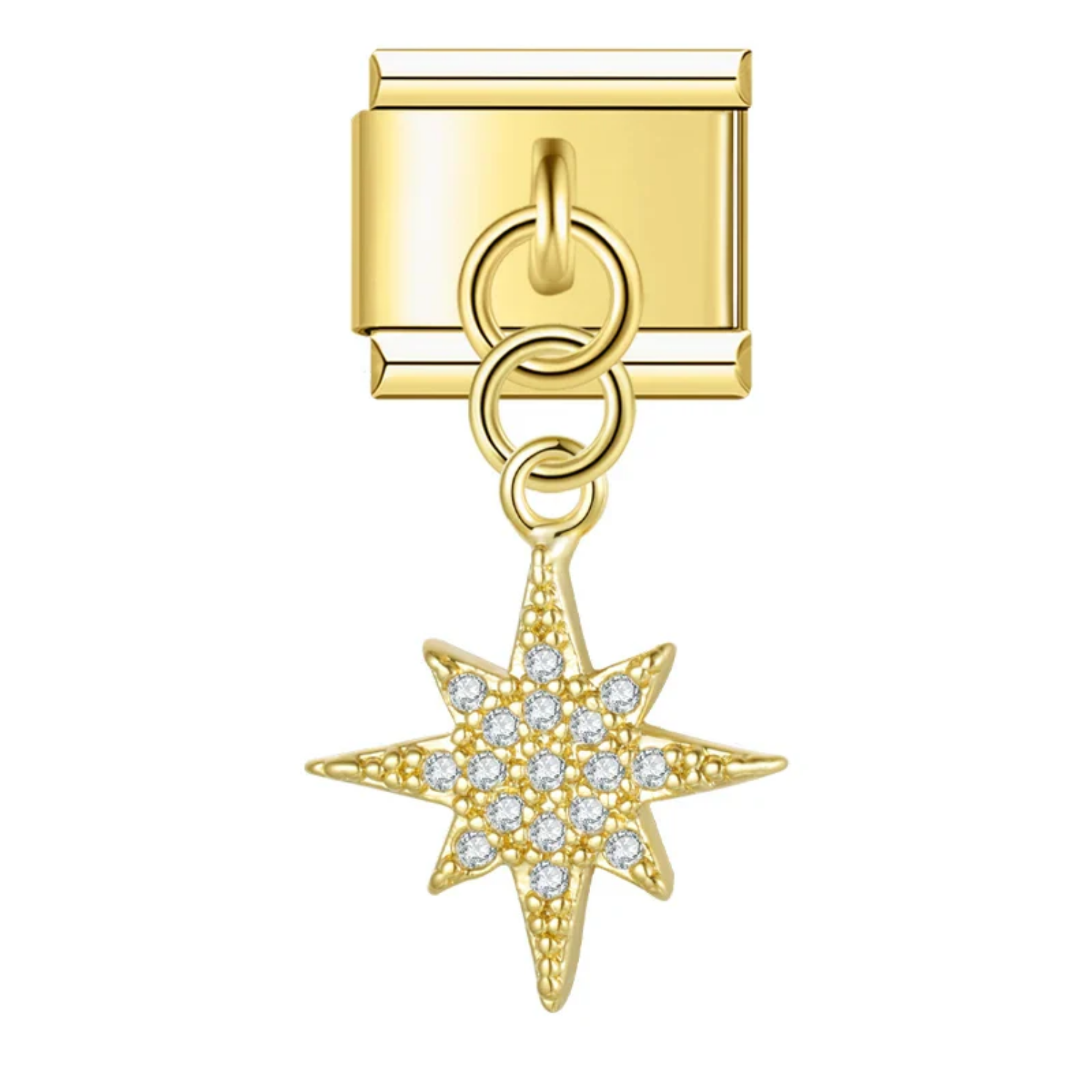 Charm colgante estrella brillantes dorado