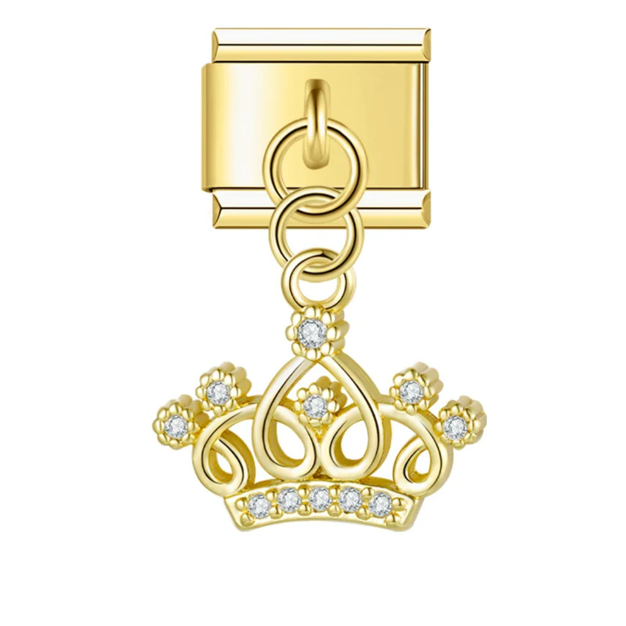 Charm colgante corona brillante dorado