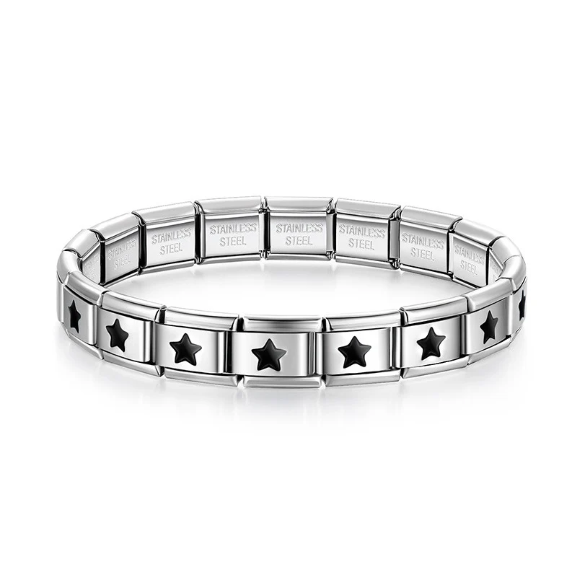 Brazalete italiano estrellitas negras