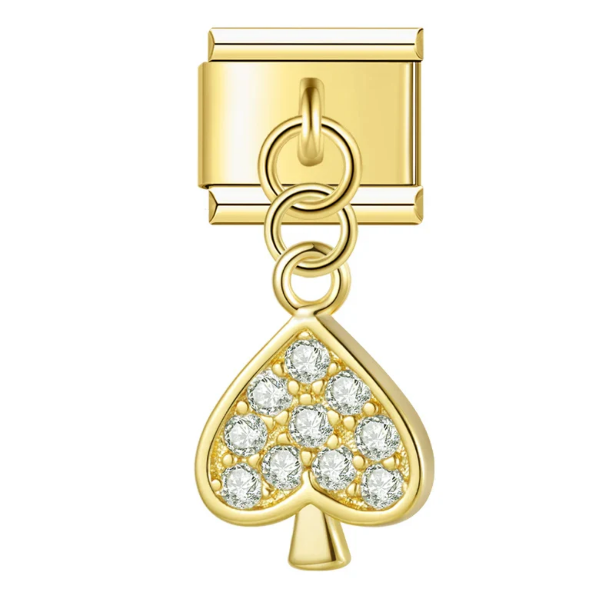 Charm colgante picas brillante dorado