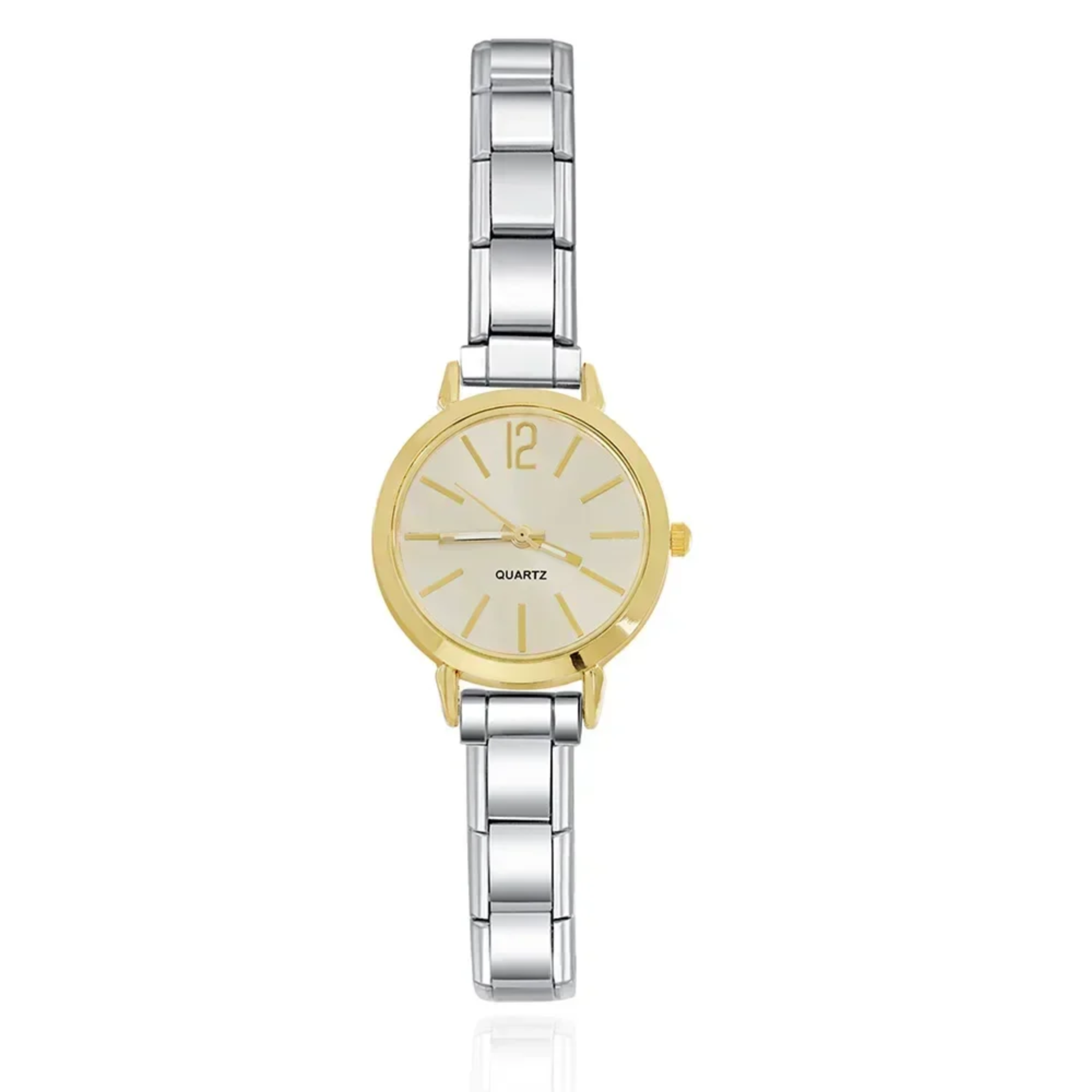 Reloj italiano circular grande bicolor