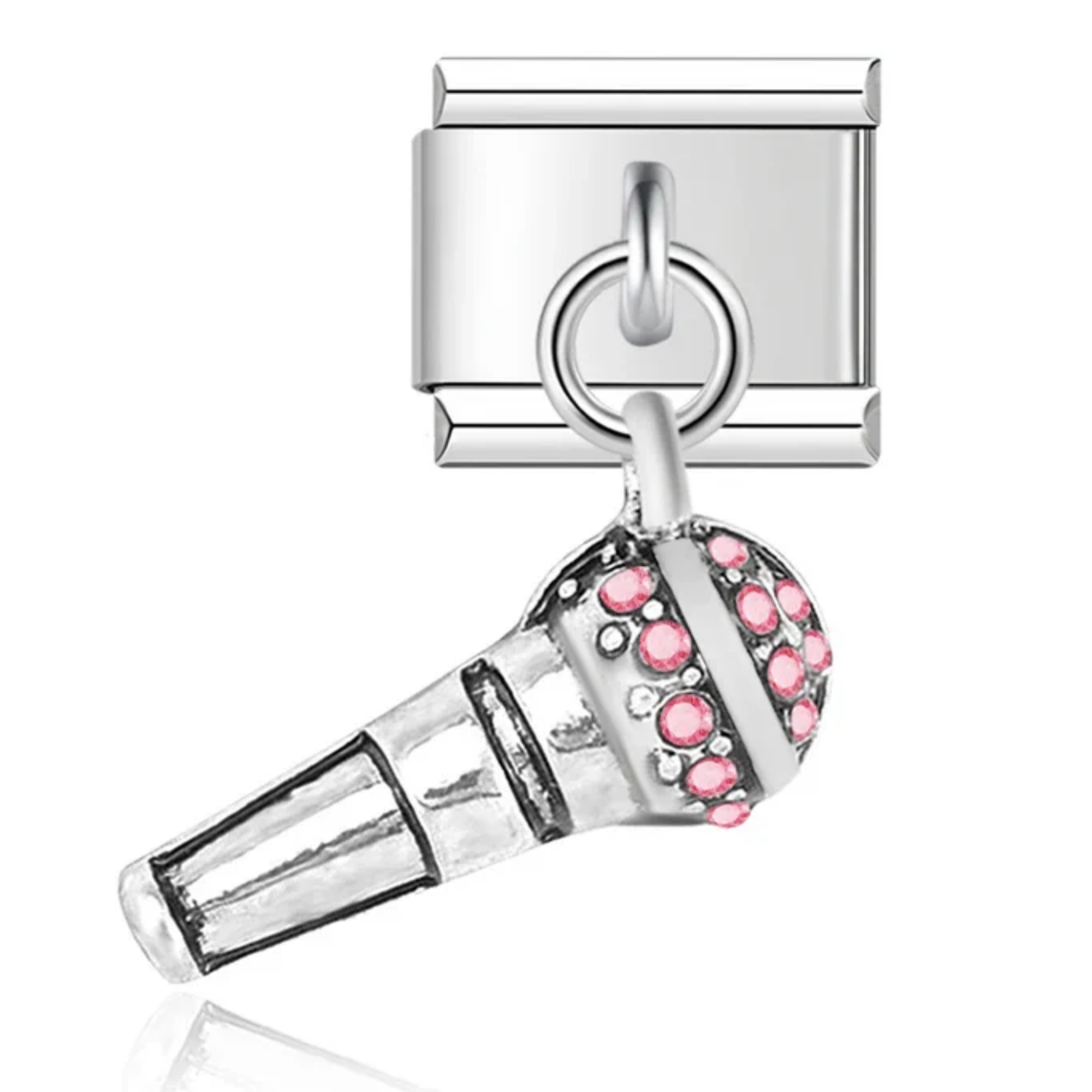 Charm colgante micrófono brillante