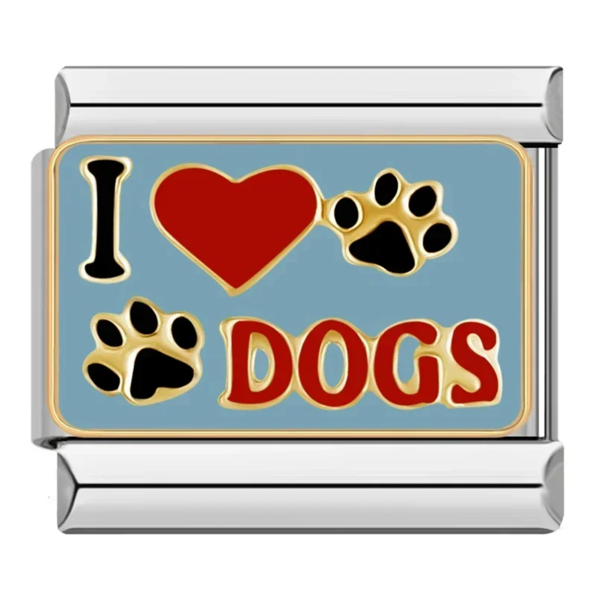Charm I love Dogs azul