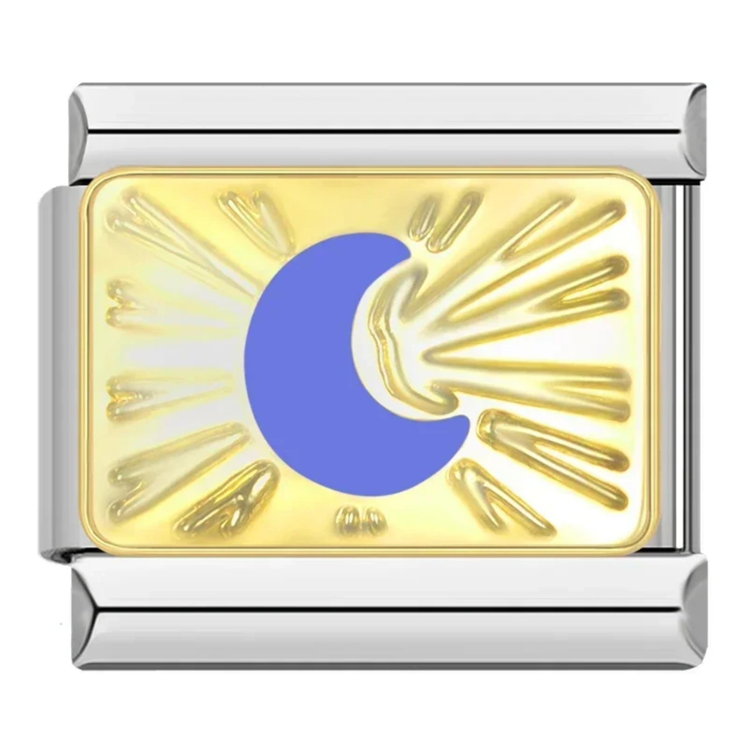 ⁠Charm luna azul plateado